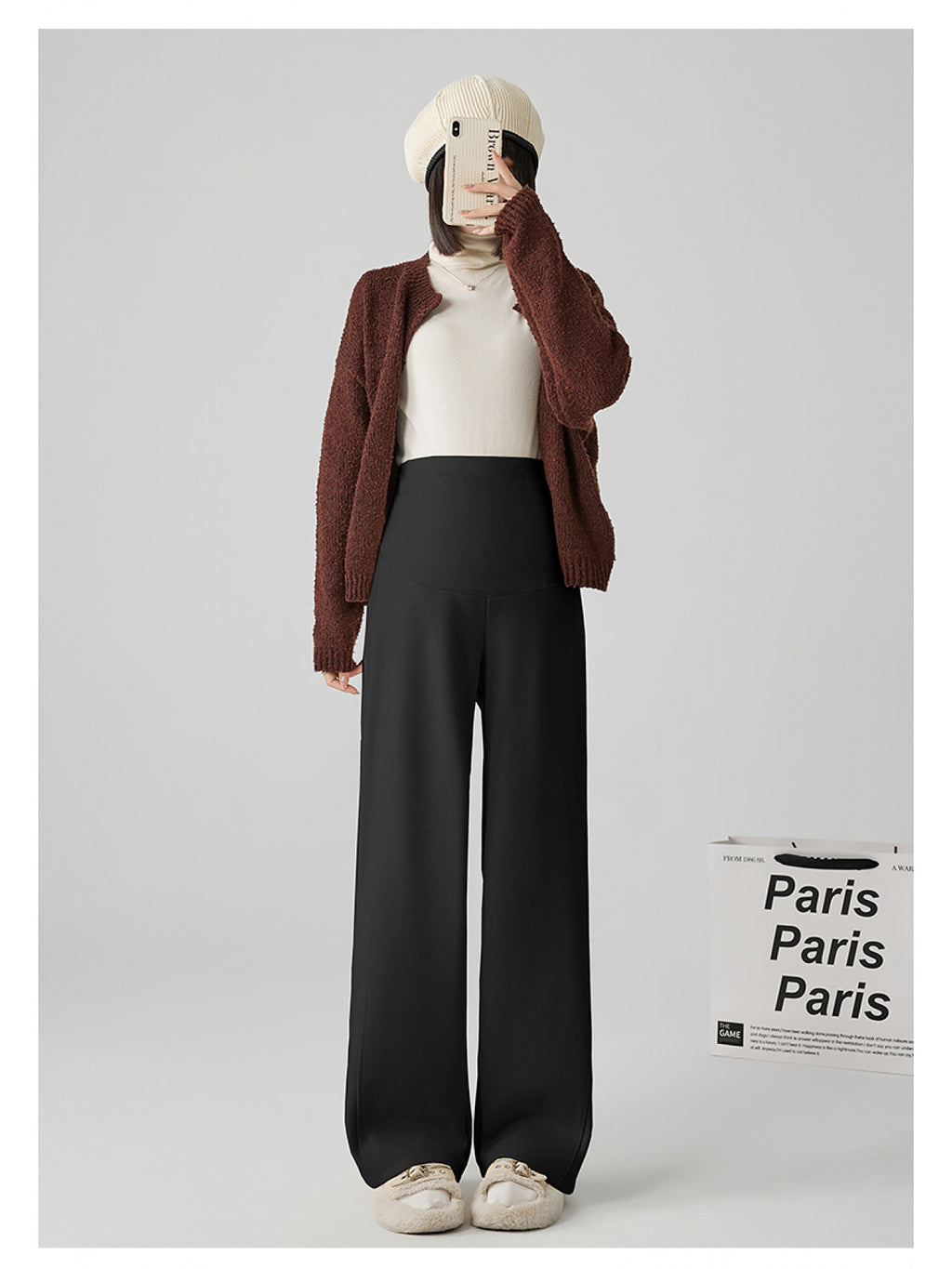 Pantalon de maternité grande taille — Bandeau haut couvrant