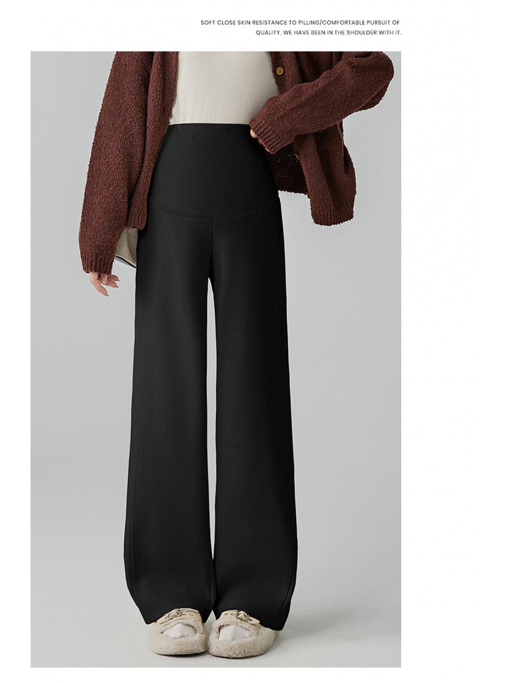 Pantalon de maternité grande taille — Bandeau haut couvrant