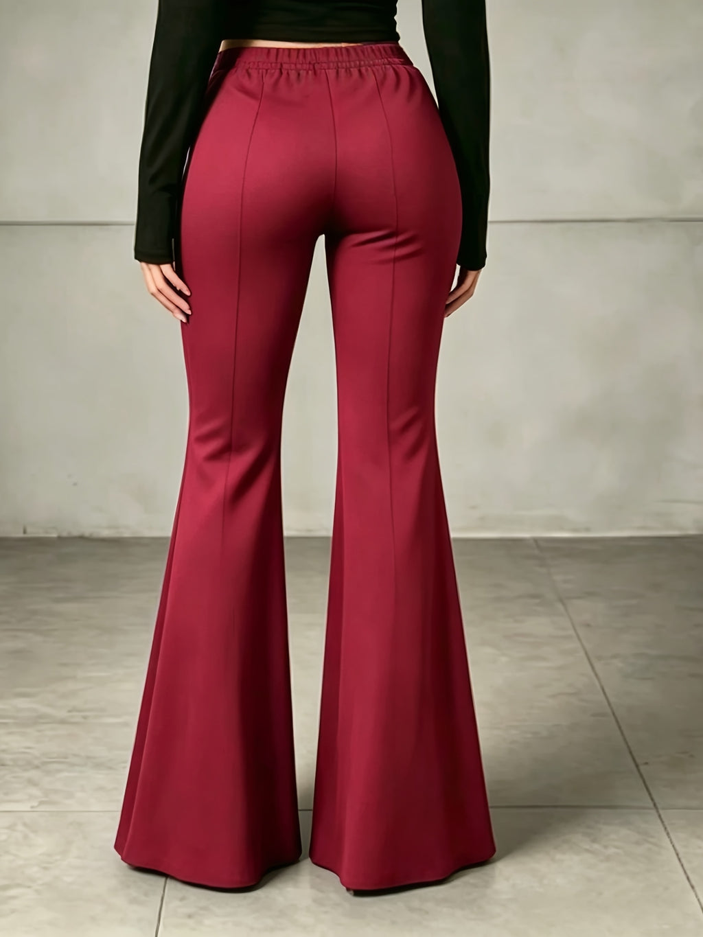 Pantalon patte d'éléphant grande taille — Maille sans poche