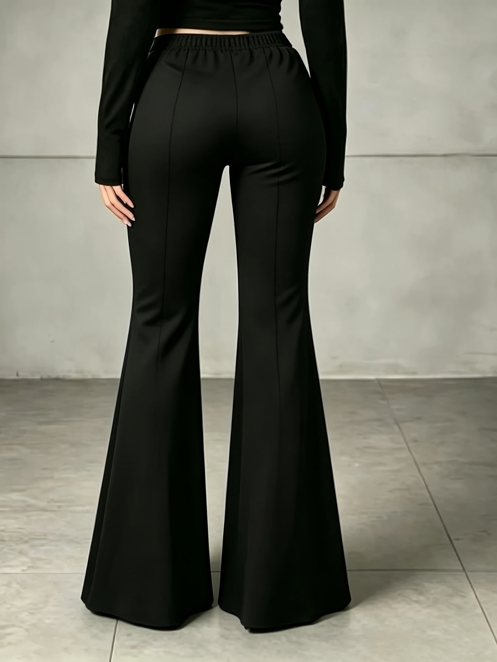Pantalon patte d'éléphant grande taille — Maille sans poche