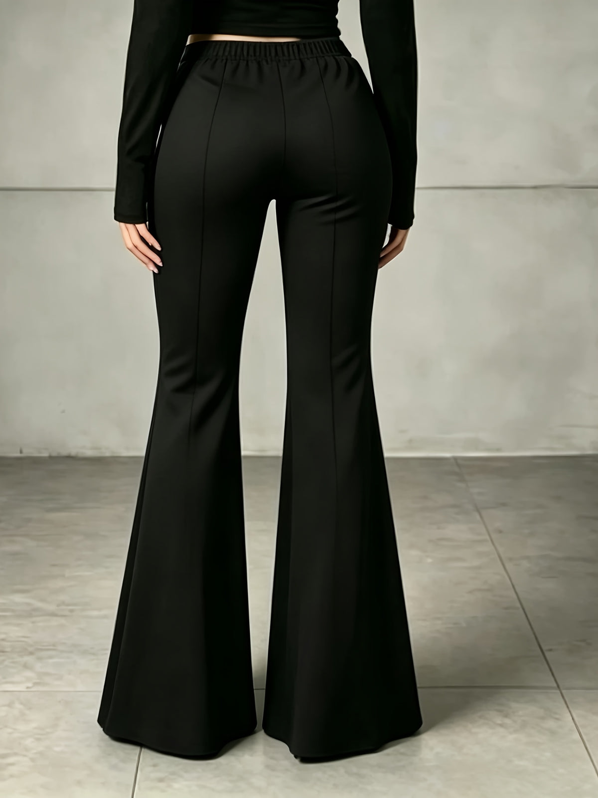 Pantalon patte d'éléphant grande taille — Maille sans poche