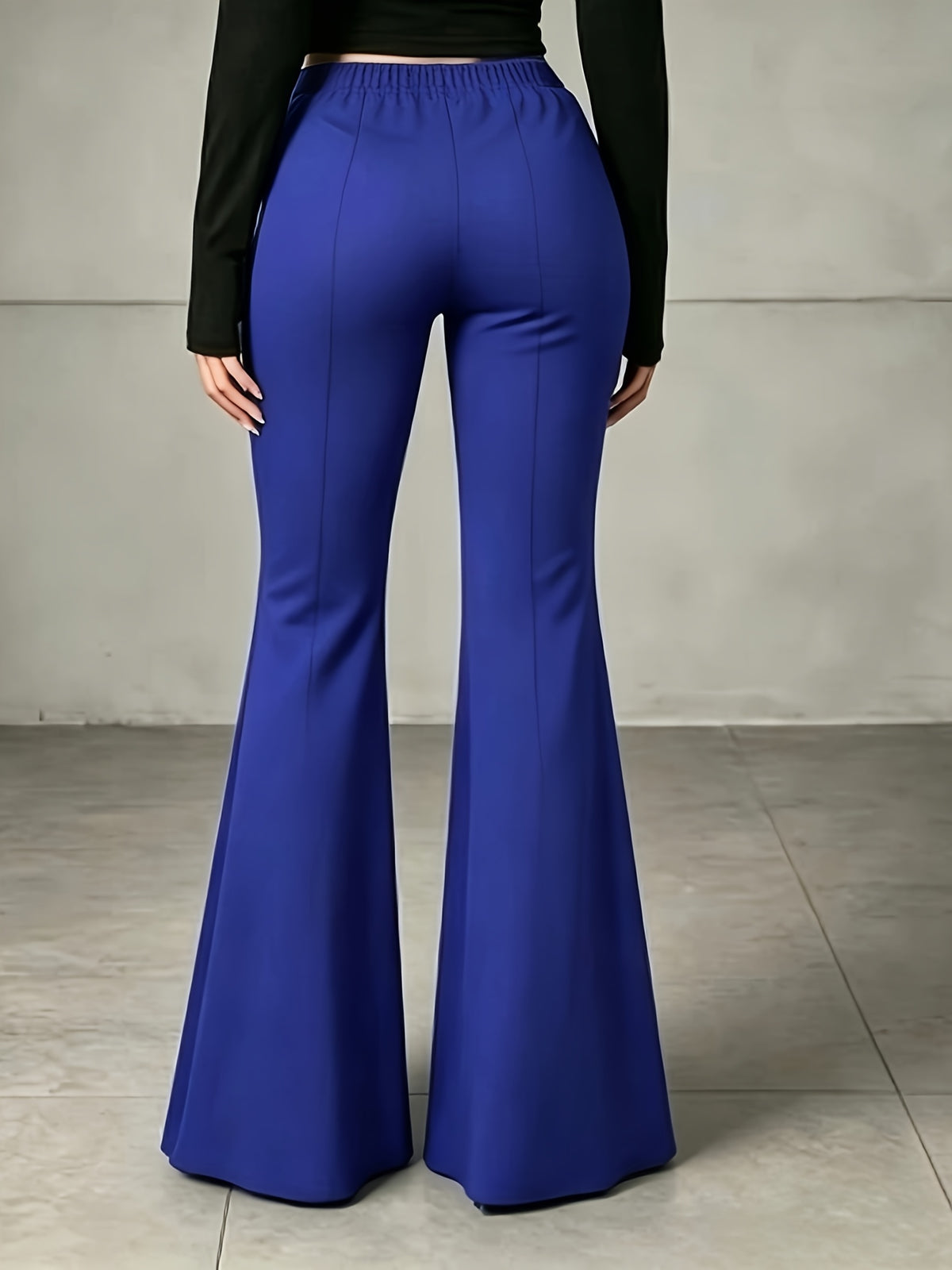 Pantalon patte d'éléphant grande taille — Maille sans poche