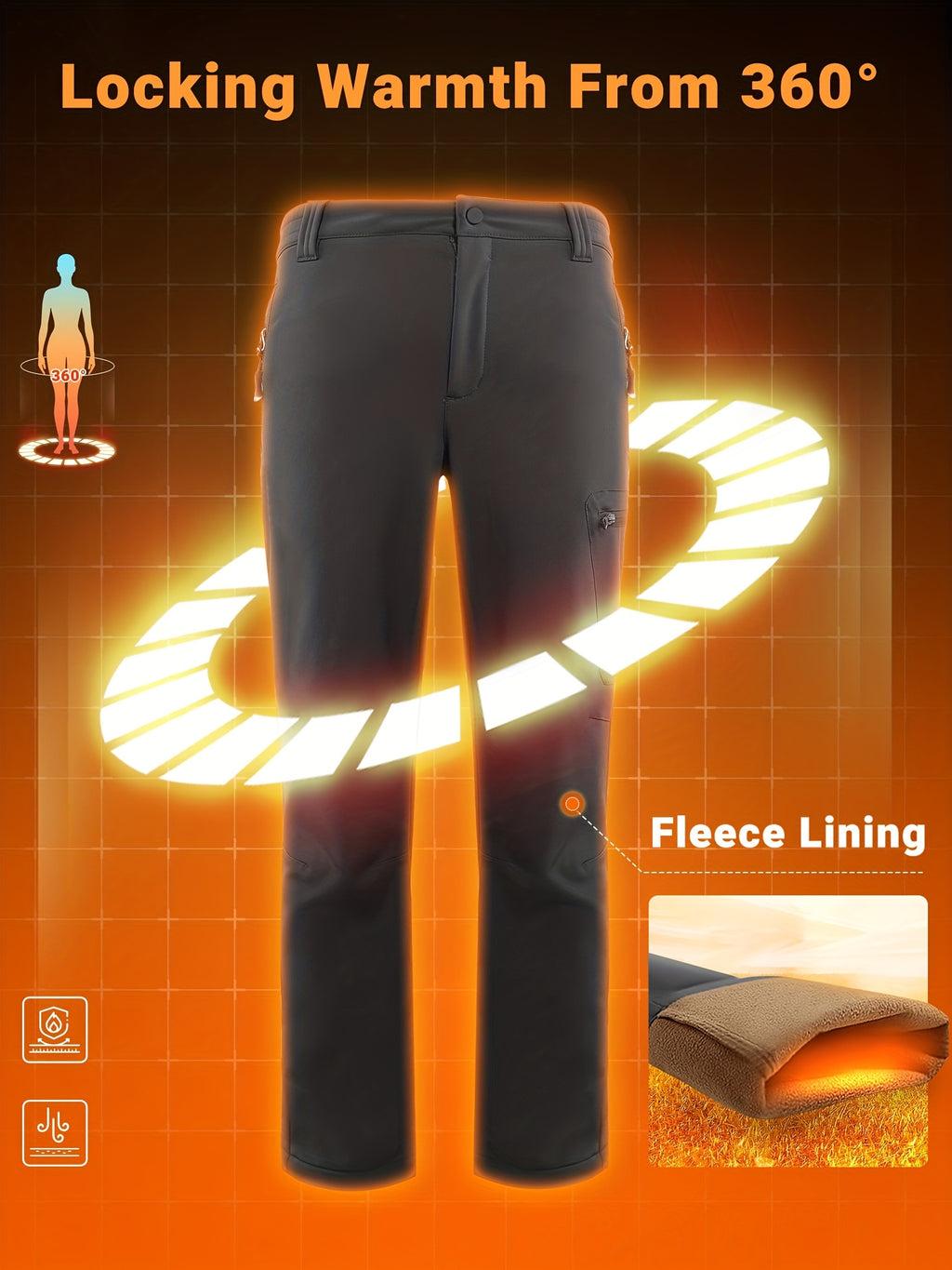 Pantalon de randonnée grande taille — Doublure polaire quatre poches