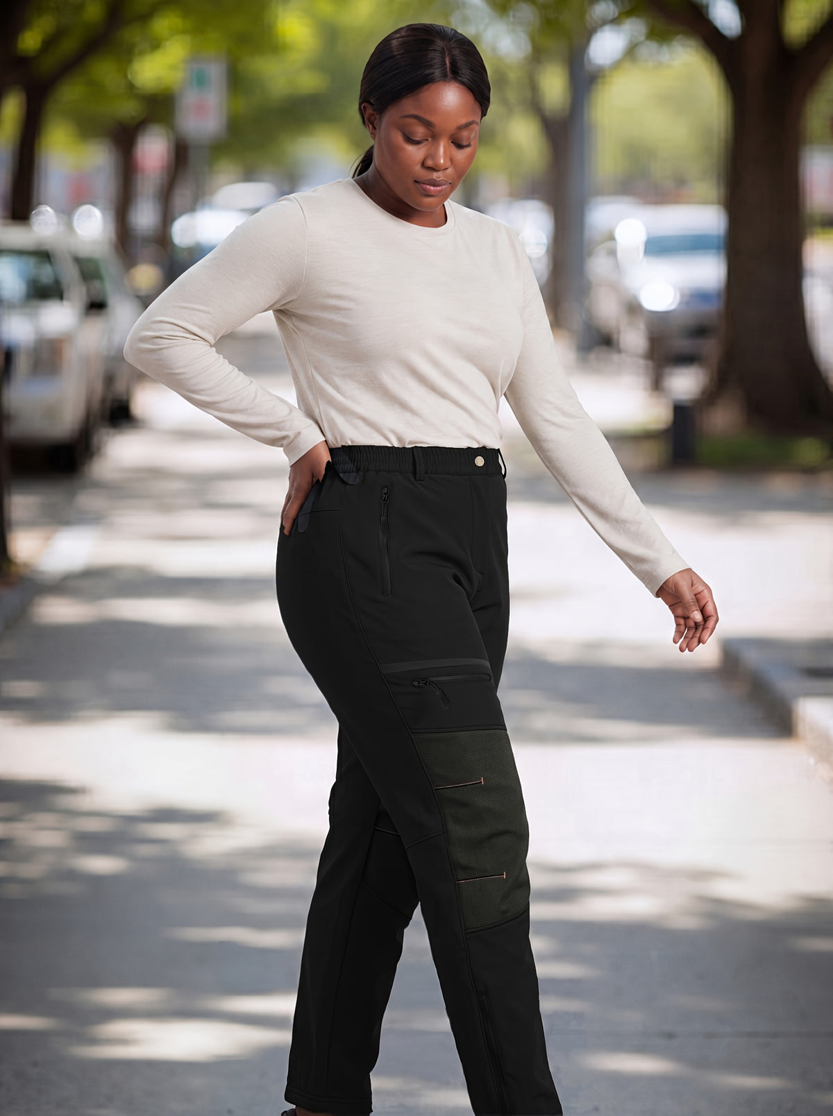 Pantalon de randonnée grande taille — Softshell à renforts genoux