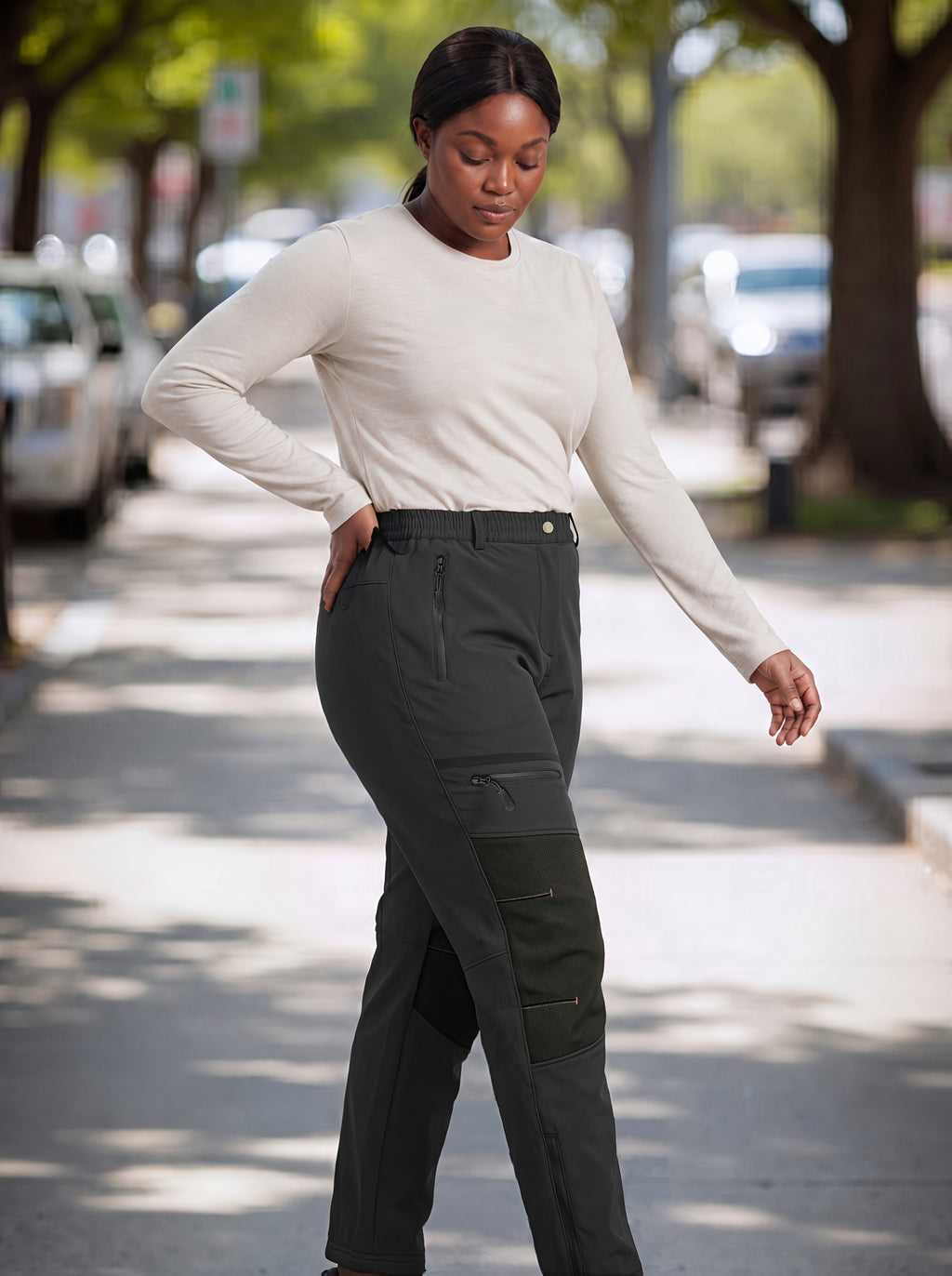 Pantalon de randonnée grande taille — Softshell à renforts genoux