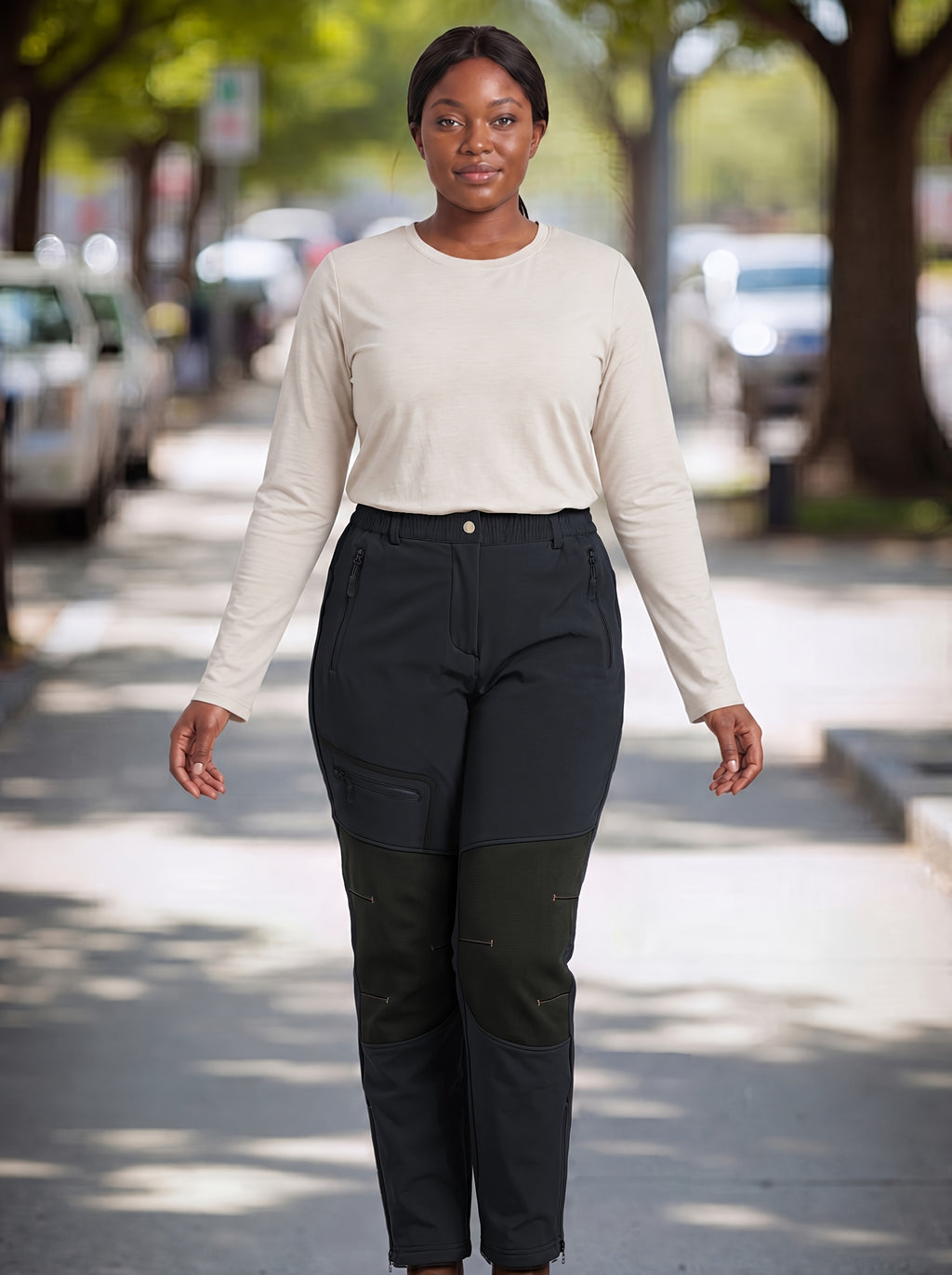 Pantalon de randonnée grande taille — Softshell à renforts genoux