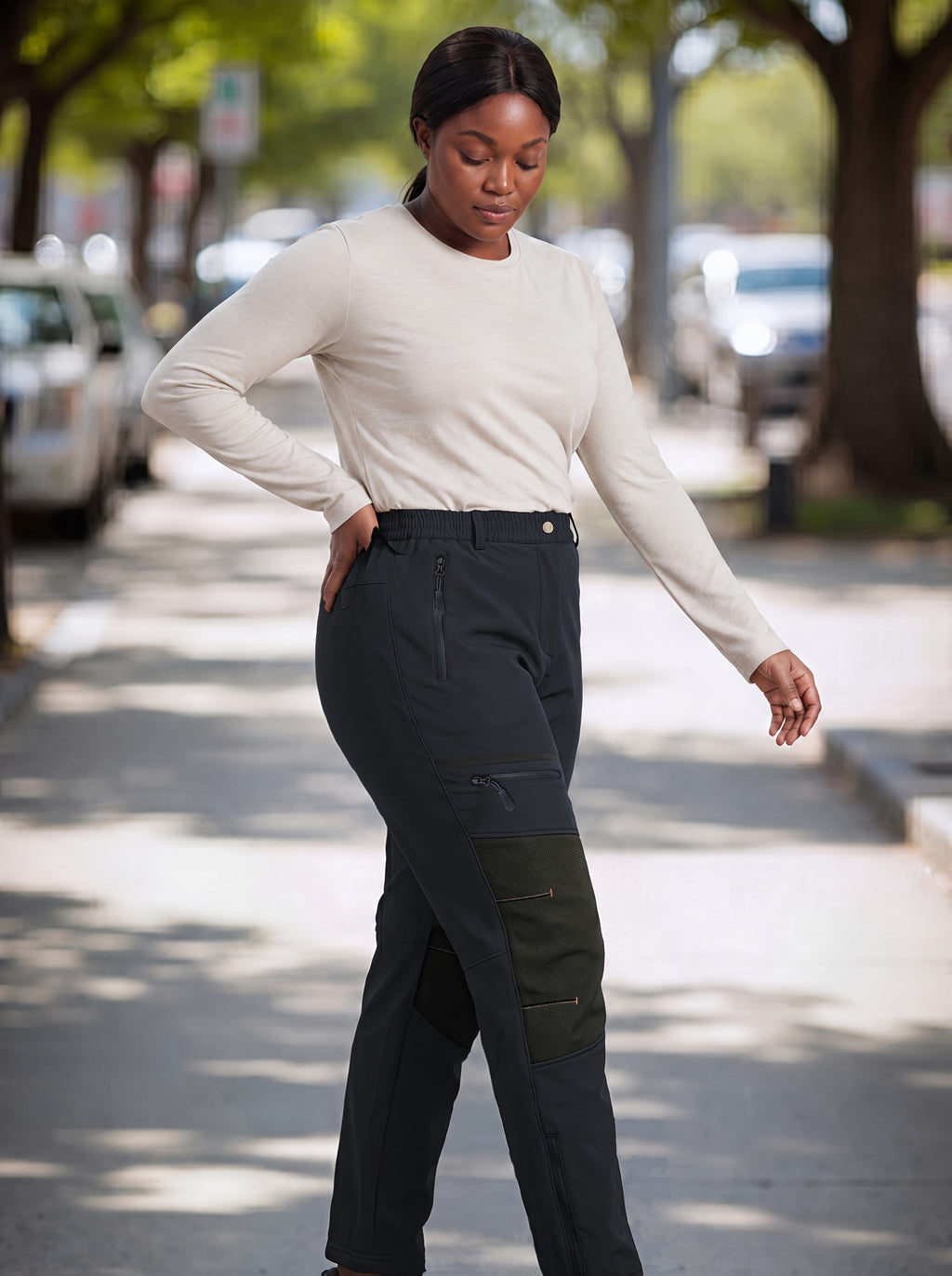 Pantalon de randonnée grande taille — Softshell à renforts genoux