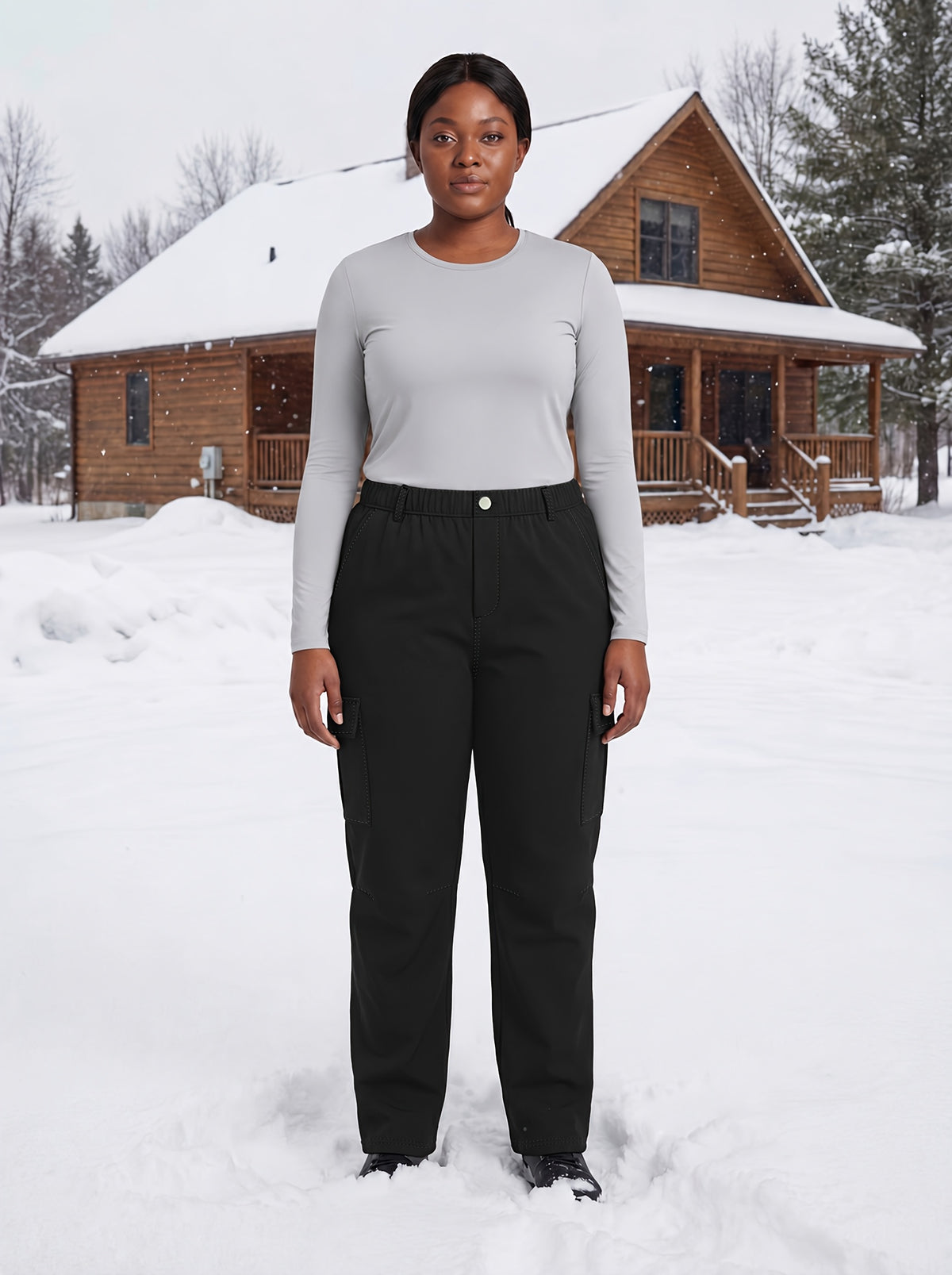 Pantalon de ski grande taille — Cargo à deux grandes poches