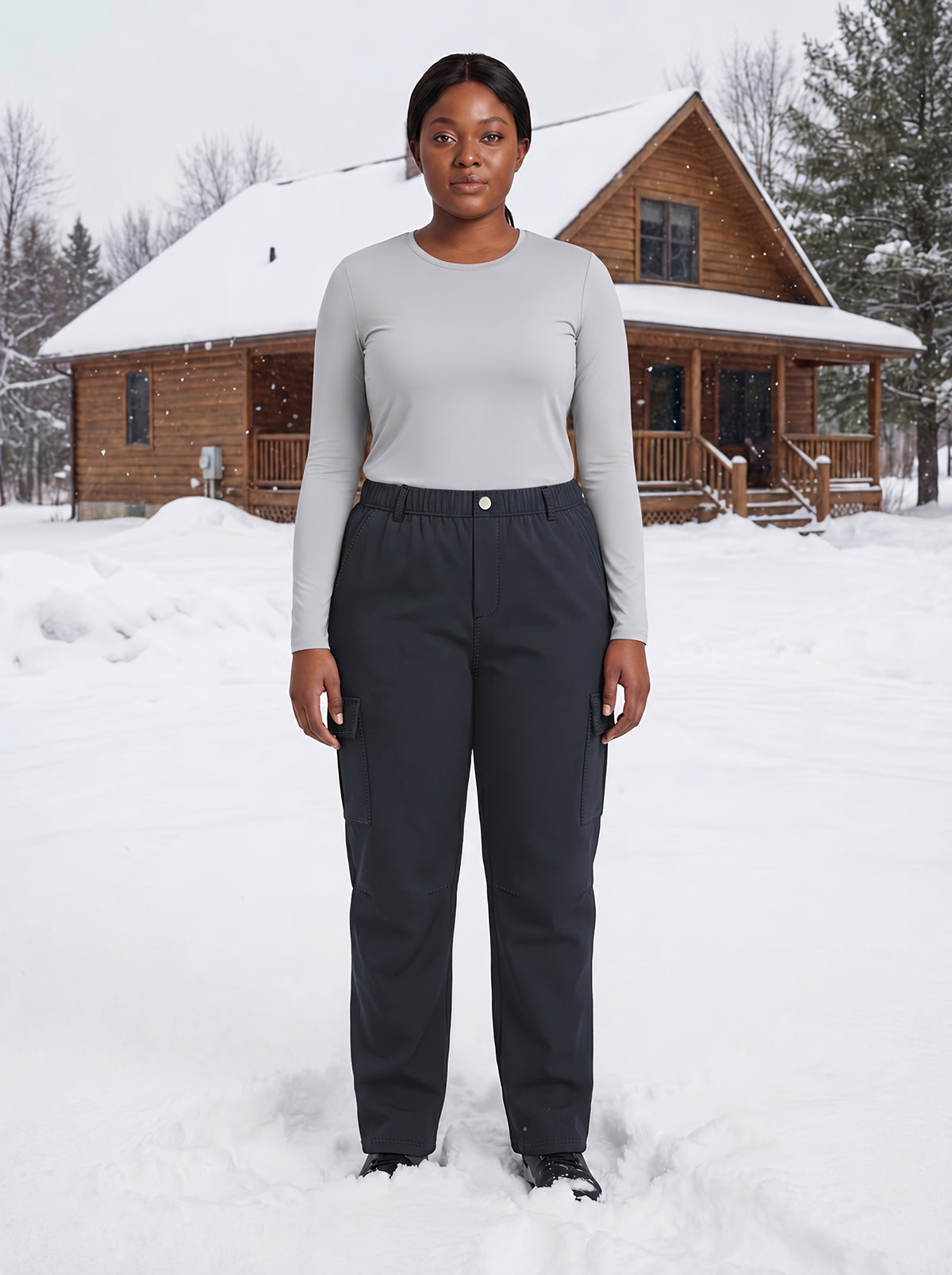 Pantalon de ski grande taille — Cargo à deux grandes poches