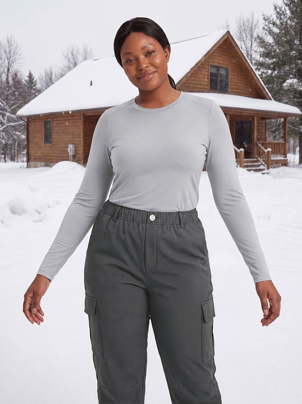 Pantalon de ski grande taille — Cargo à deux grandes poches