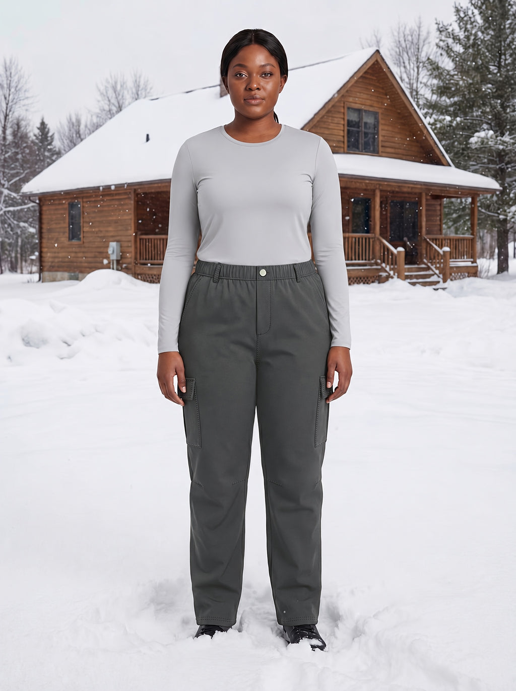 Pantalon de ski grande taille — Cargo à deux grandes poches