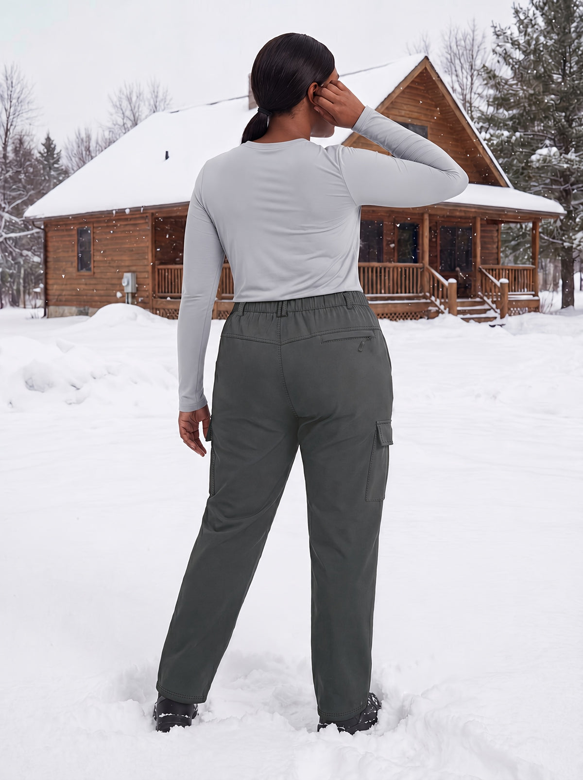 Pantalon de ski grande taille — Cargo à deux grandes poches