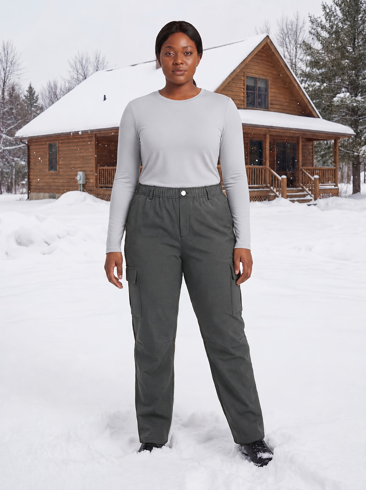 Pantalon de ski grande taille — Cargo à deux grandes poches