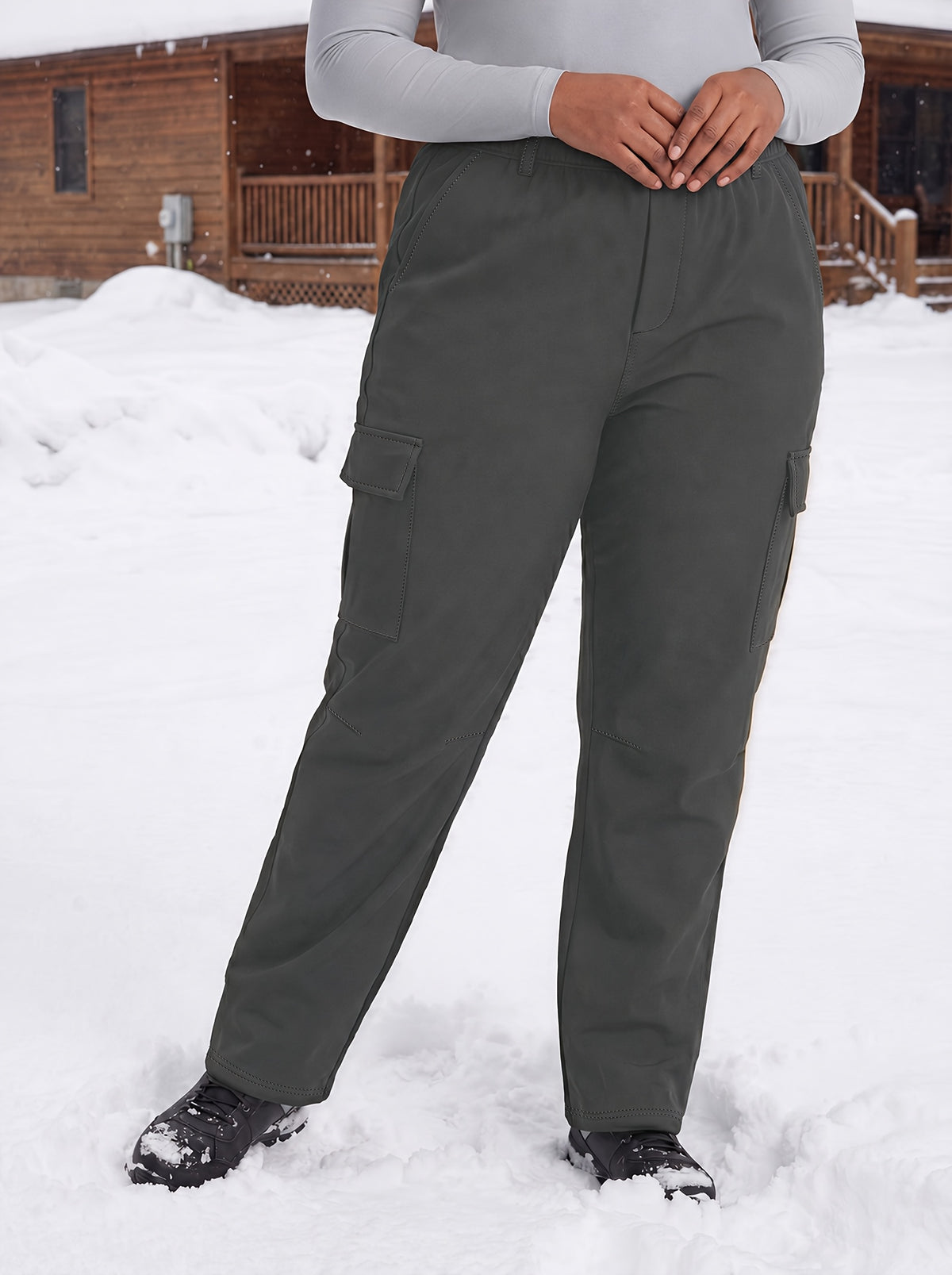 Pantalon de ski grande taille — Cargo à deux grandes poches