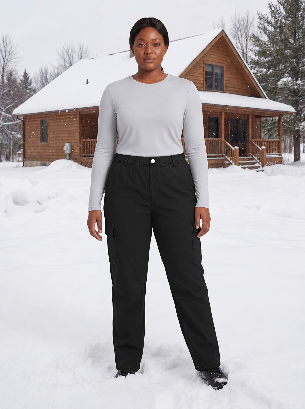 Pantalon de ski grande taille — Cargo à deux grandes poches