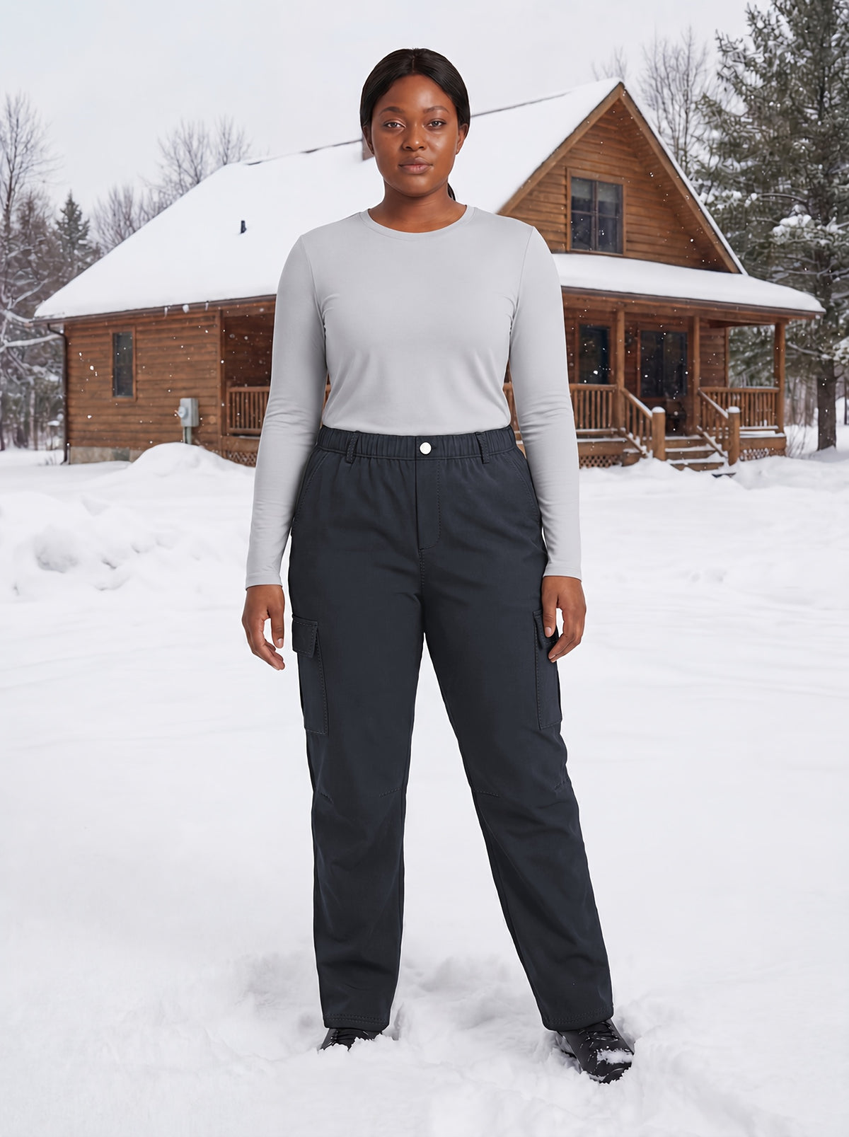 Pantalon de ski grande taille — Cargo à deux grandes poches