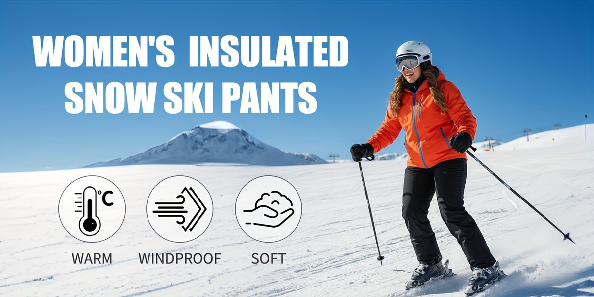 Pantalon de ski grande taille, bas de jambe à cordon bloqueur