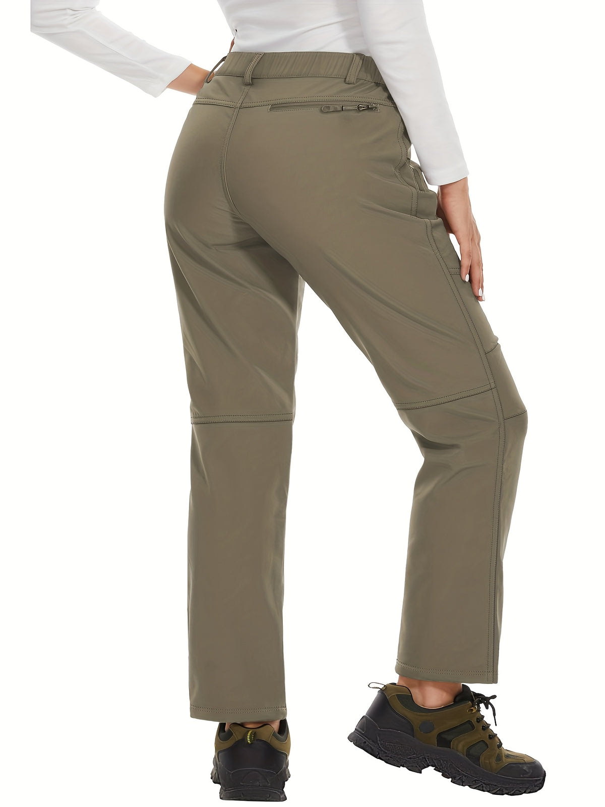 Pantalon de ski grande taille, bas de jambe à cordon bloqueur