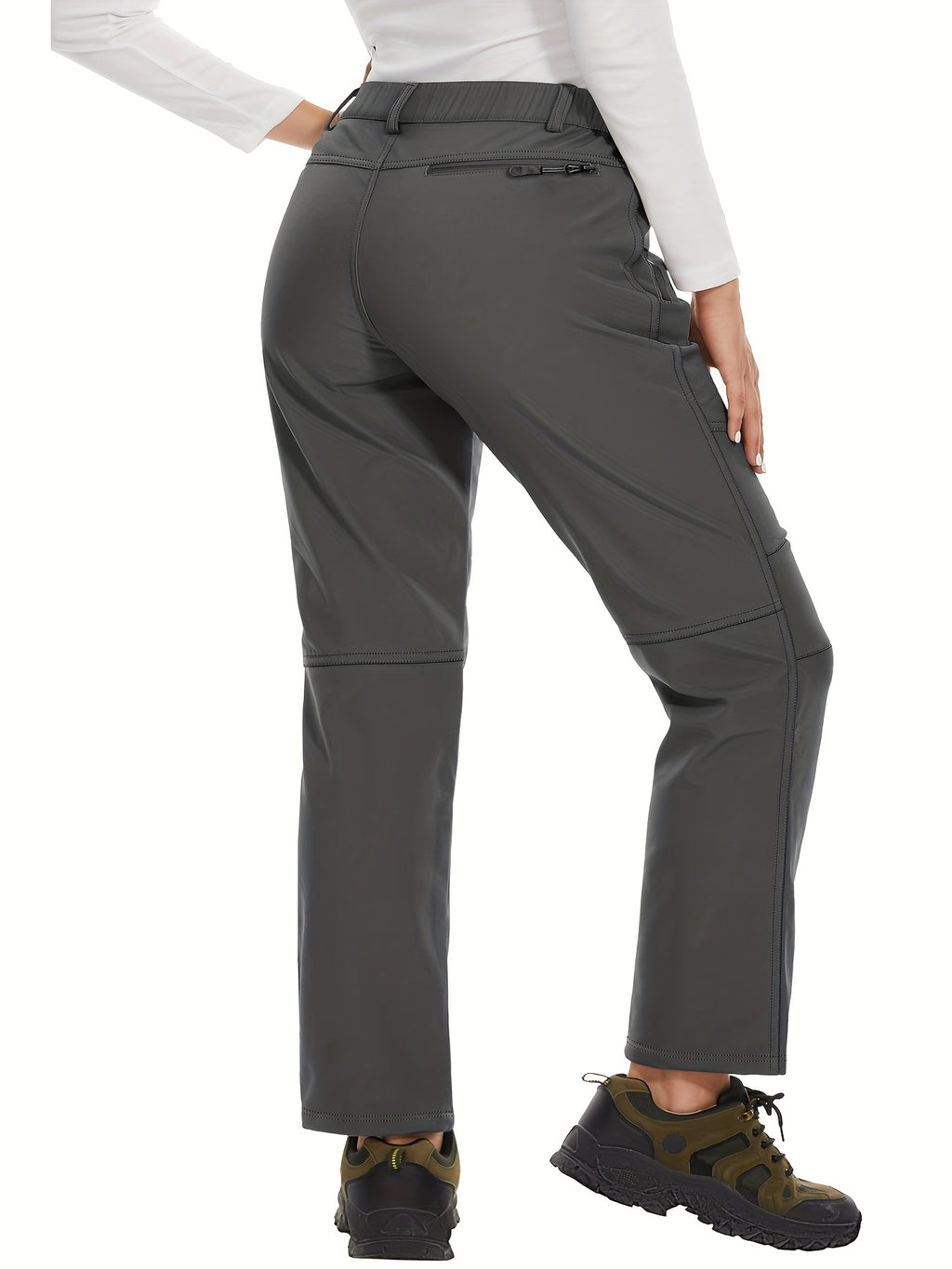 Pantalon de ski grande taille, bas de jambe à cordon bloqueur