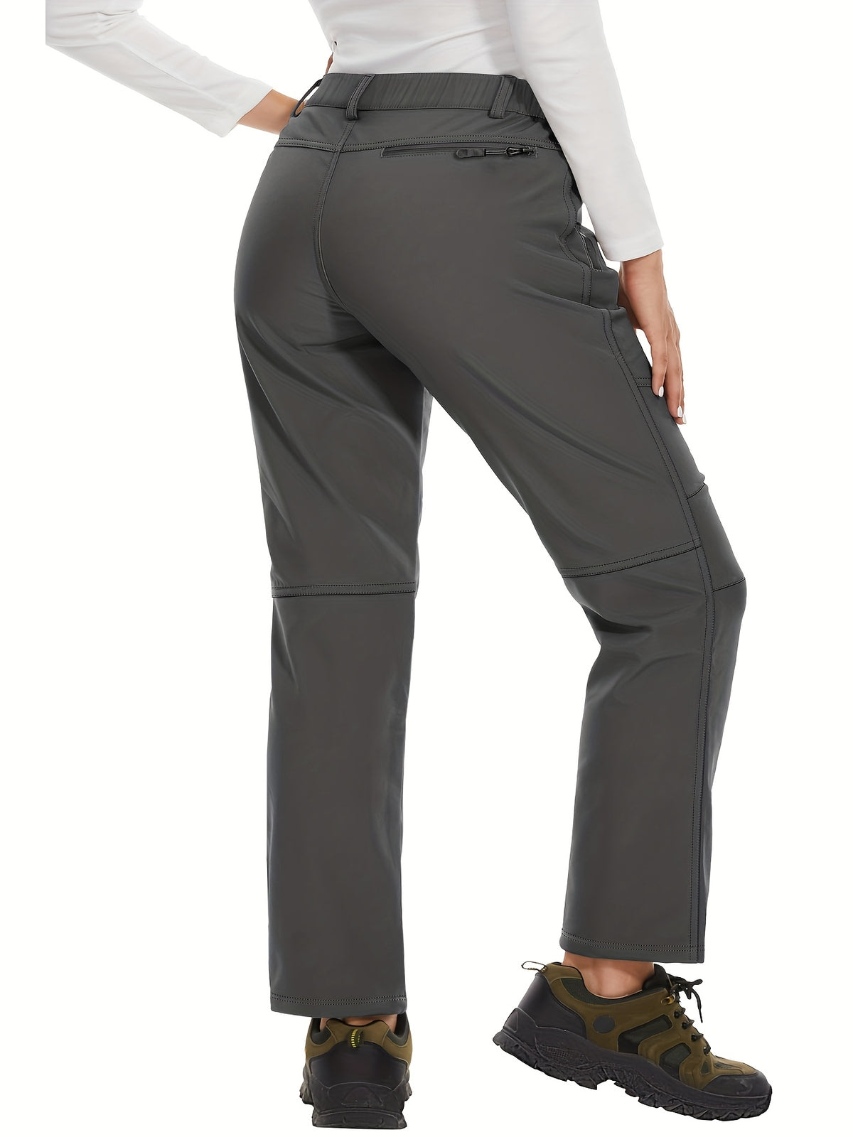 Pantalon de ski grande taille, bas de jambe à cordon bloqueur