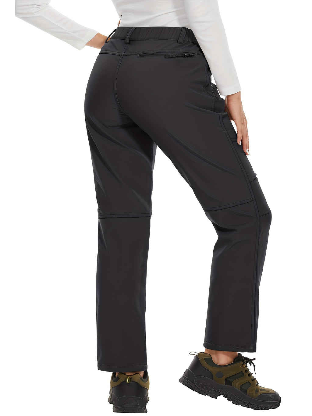 Pantalon de ski grande taille, bas de jambe à cordon bloqueur