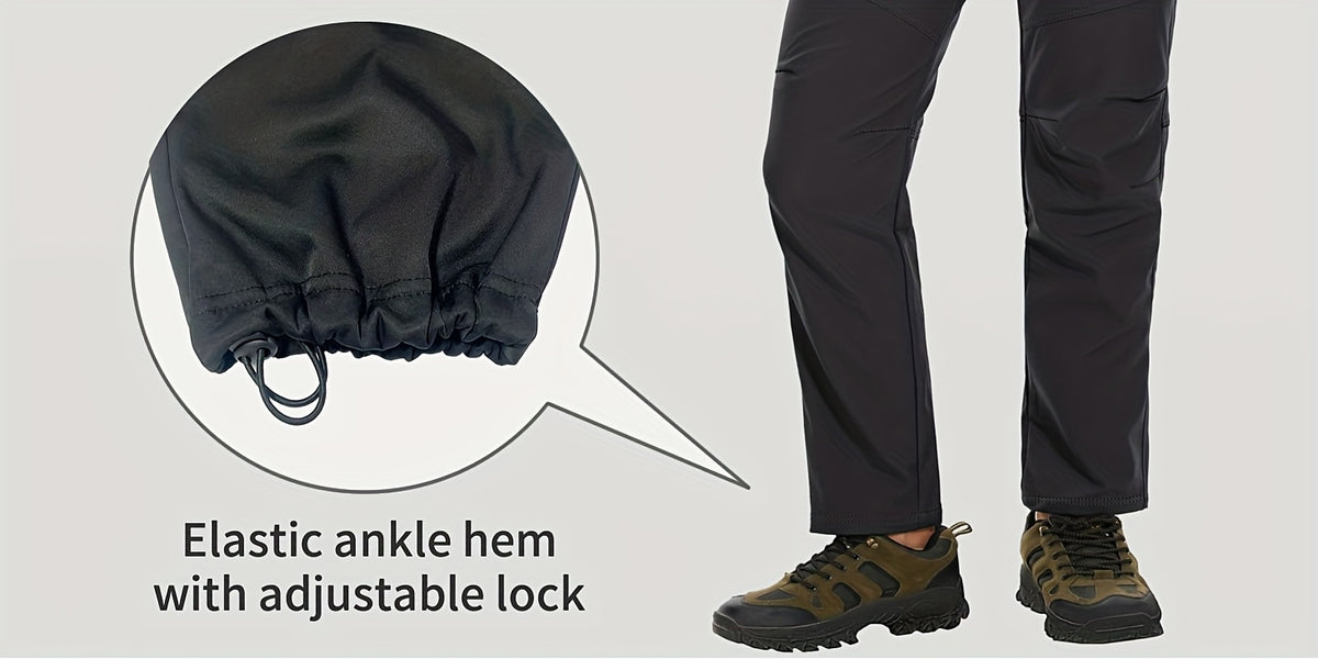 Pantalon de ski grande taille, bas de jambe à cordon bloqueur