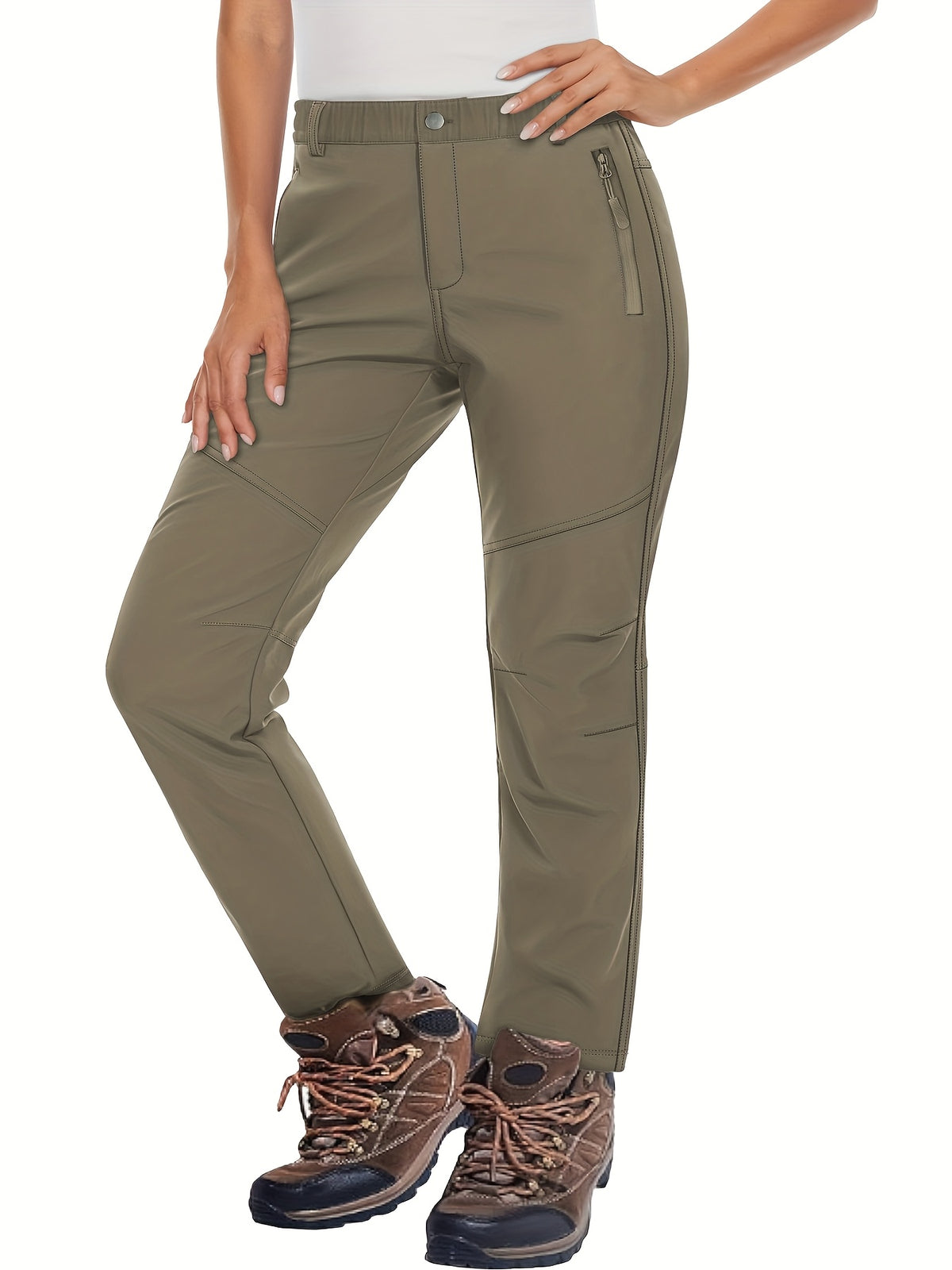 Pantalon de ski grande taille, bas de jambe à cordon bloqueur