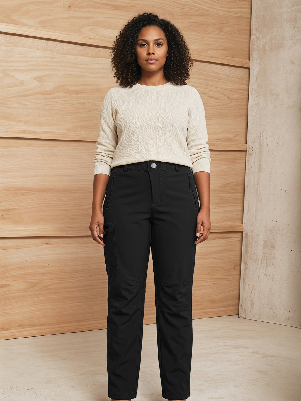 Pantalon de ski grande taille — Softshell à poche cuisse zippée
