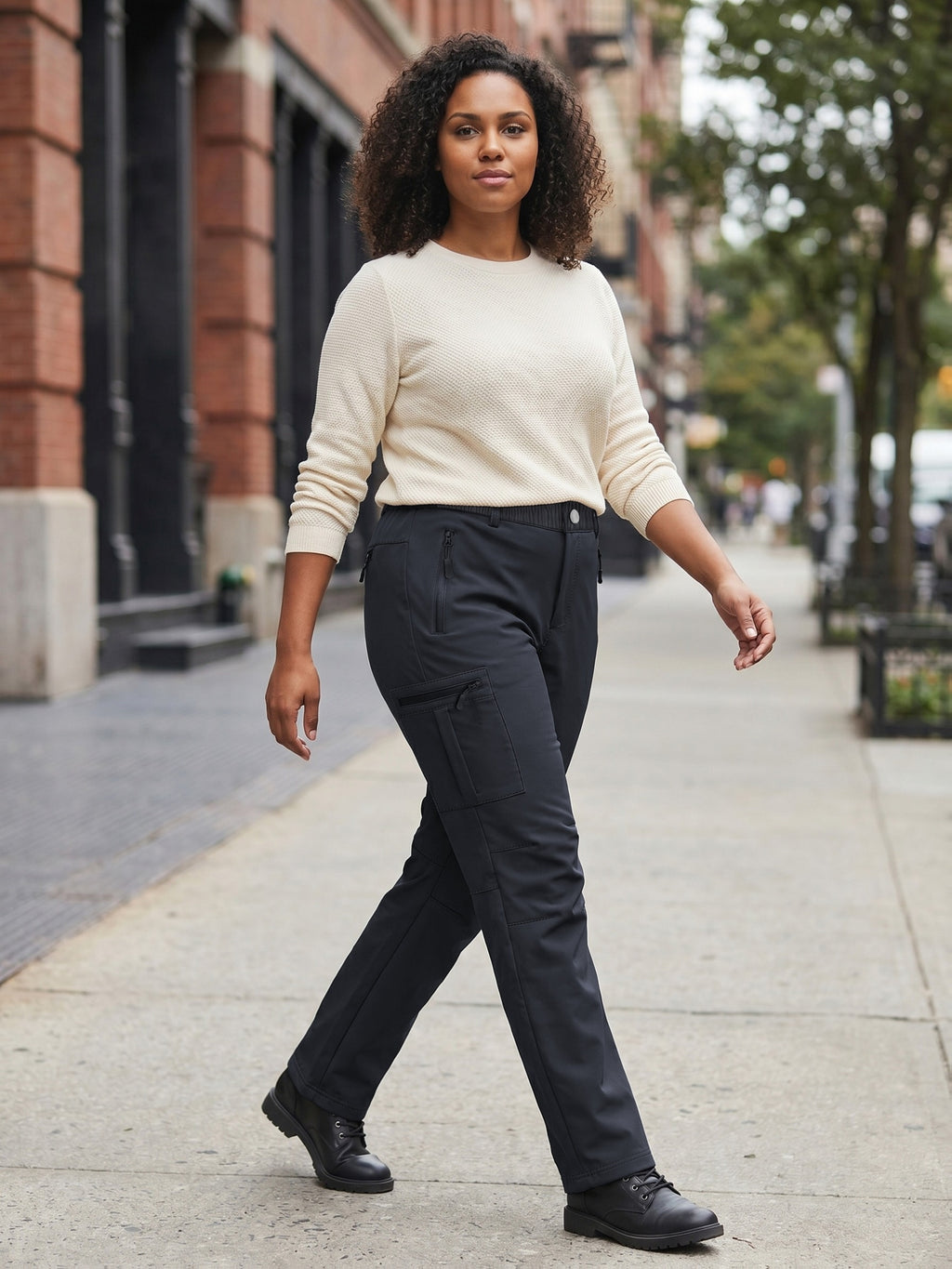 Pantalon de ski grande taille — Softshell à poche cuisse zippée