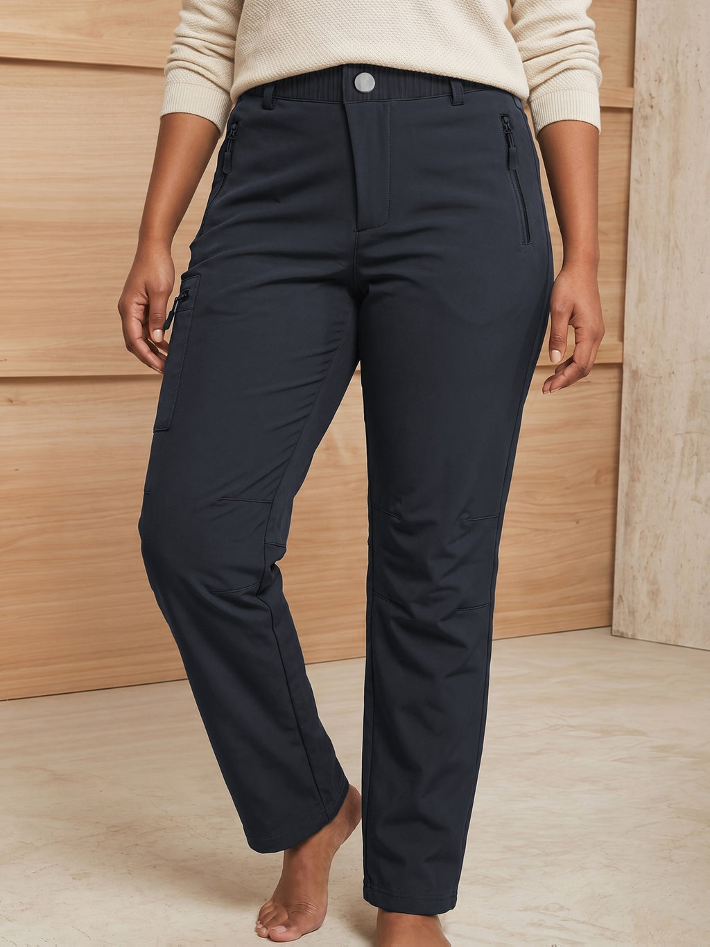 Pantalon de ski grande taille — Softshell à poche cuisse zippée
