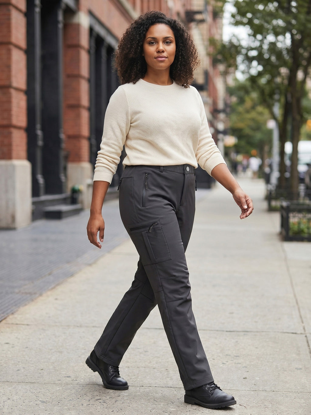 Pantalon de ski grande taille — Softshell à poche cuisse zippée