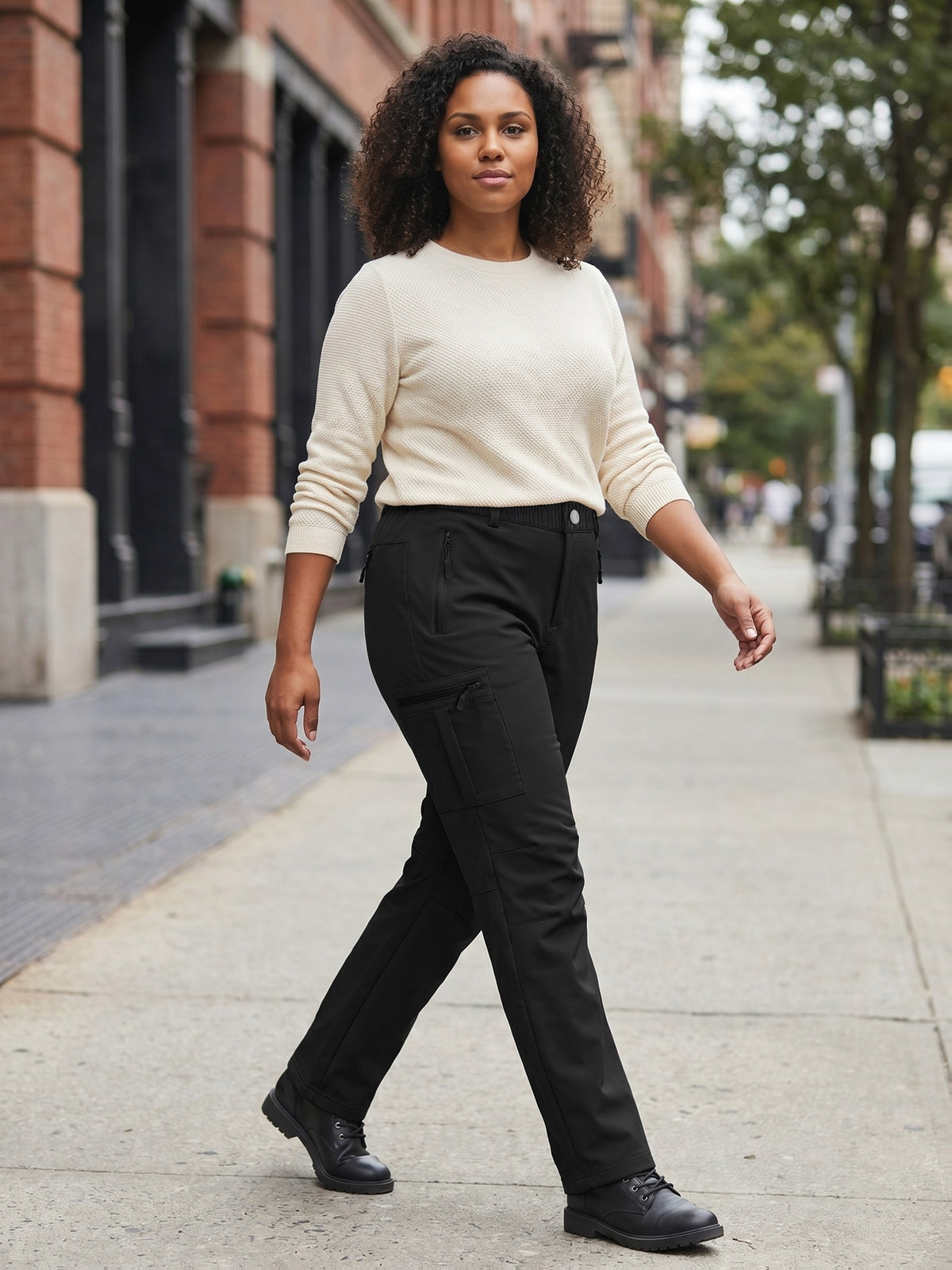 Pantalon de ski grande taille — Softshell à poche cuisse zippée