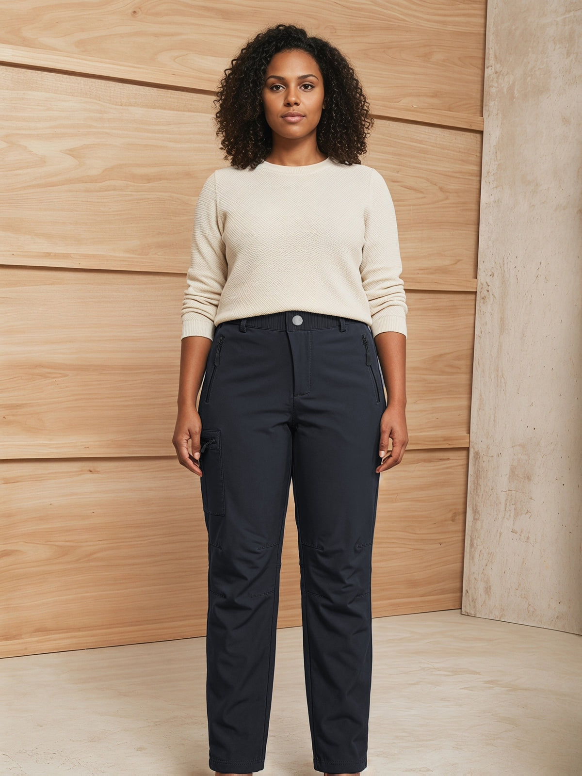 Pantalon de ski grande taille — Softshell à poche cuisse zippée