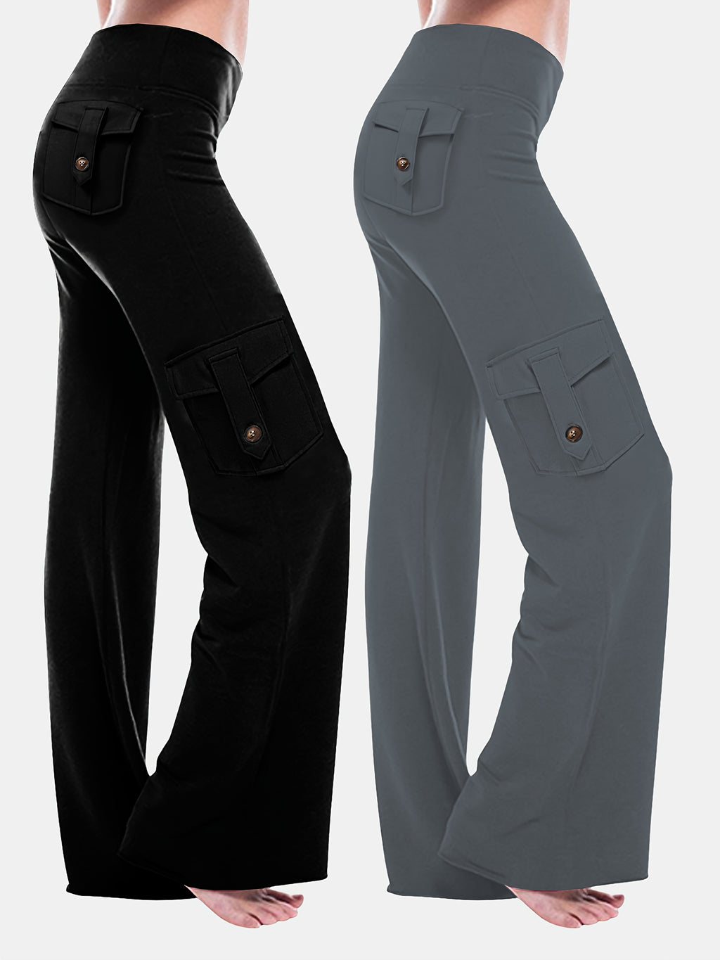 Pantalon de sport grande taille, lot de 2, poches cargo