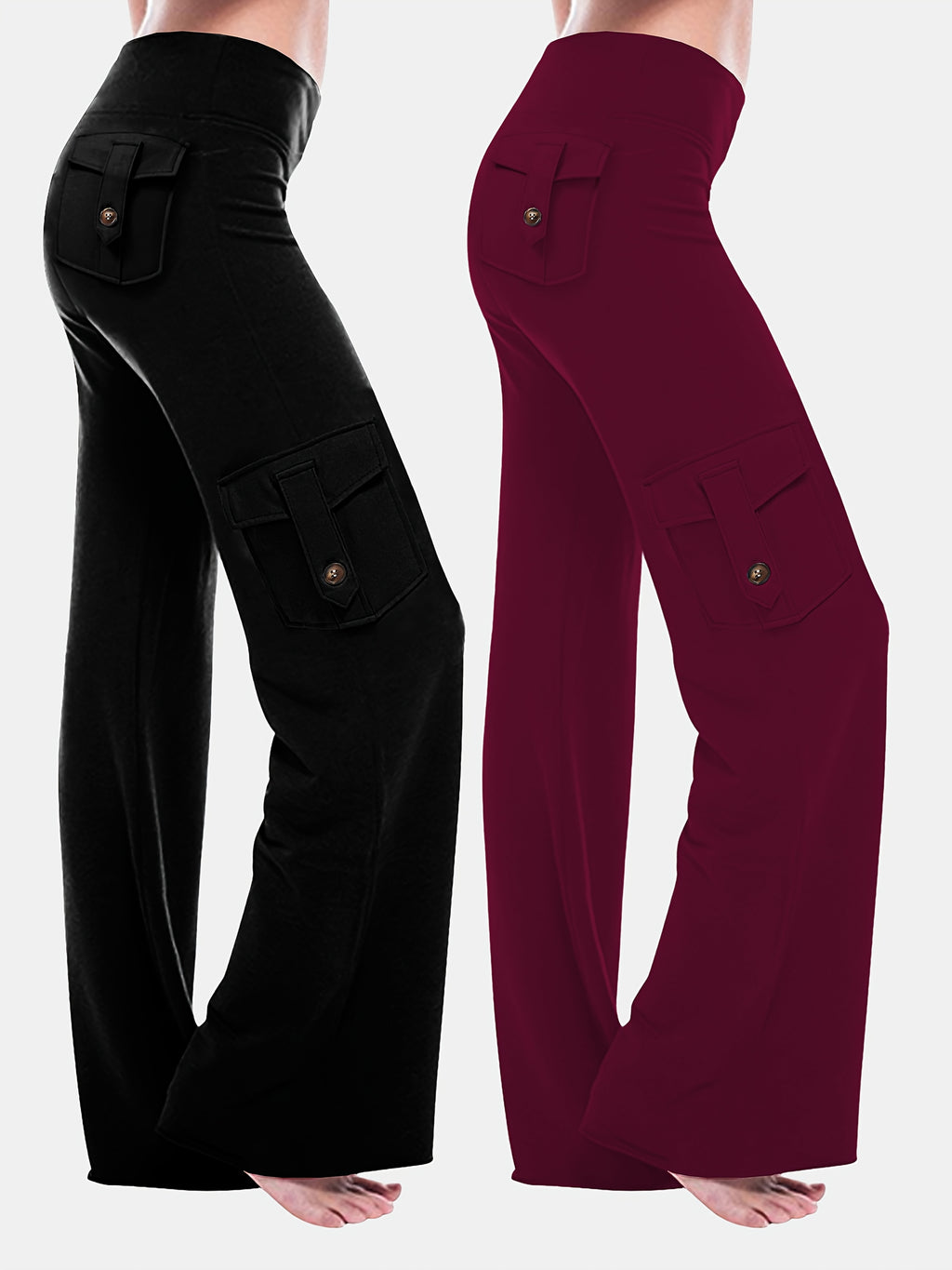 Pantalon de sport grande taille, lot de 2, poches cargo