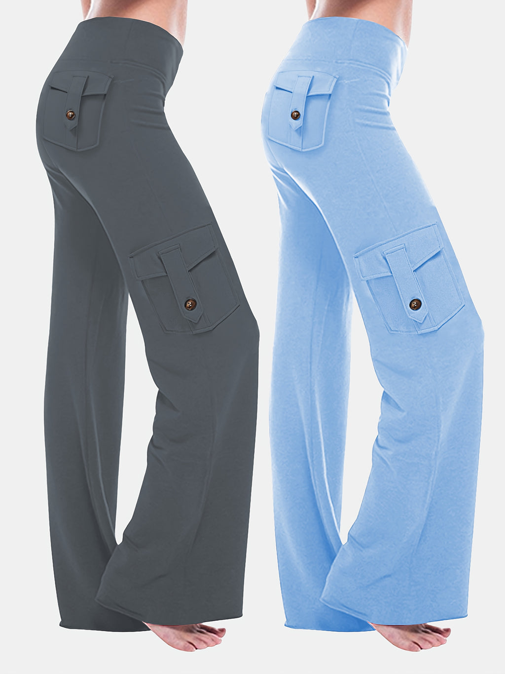 Pantalon de sport grande taille, lot de 2, poches cargo