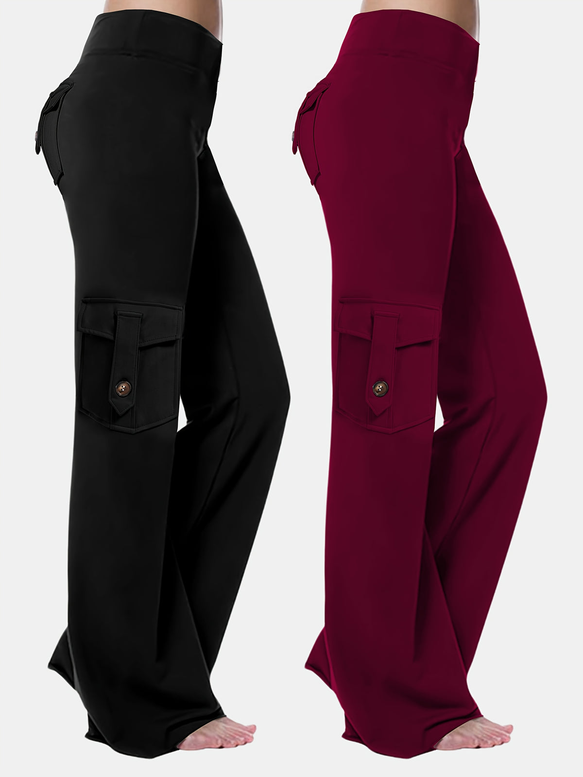 Pantalon de sport grande taille, lot de 2, poches cargo