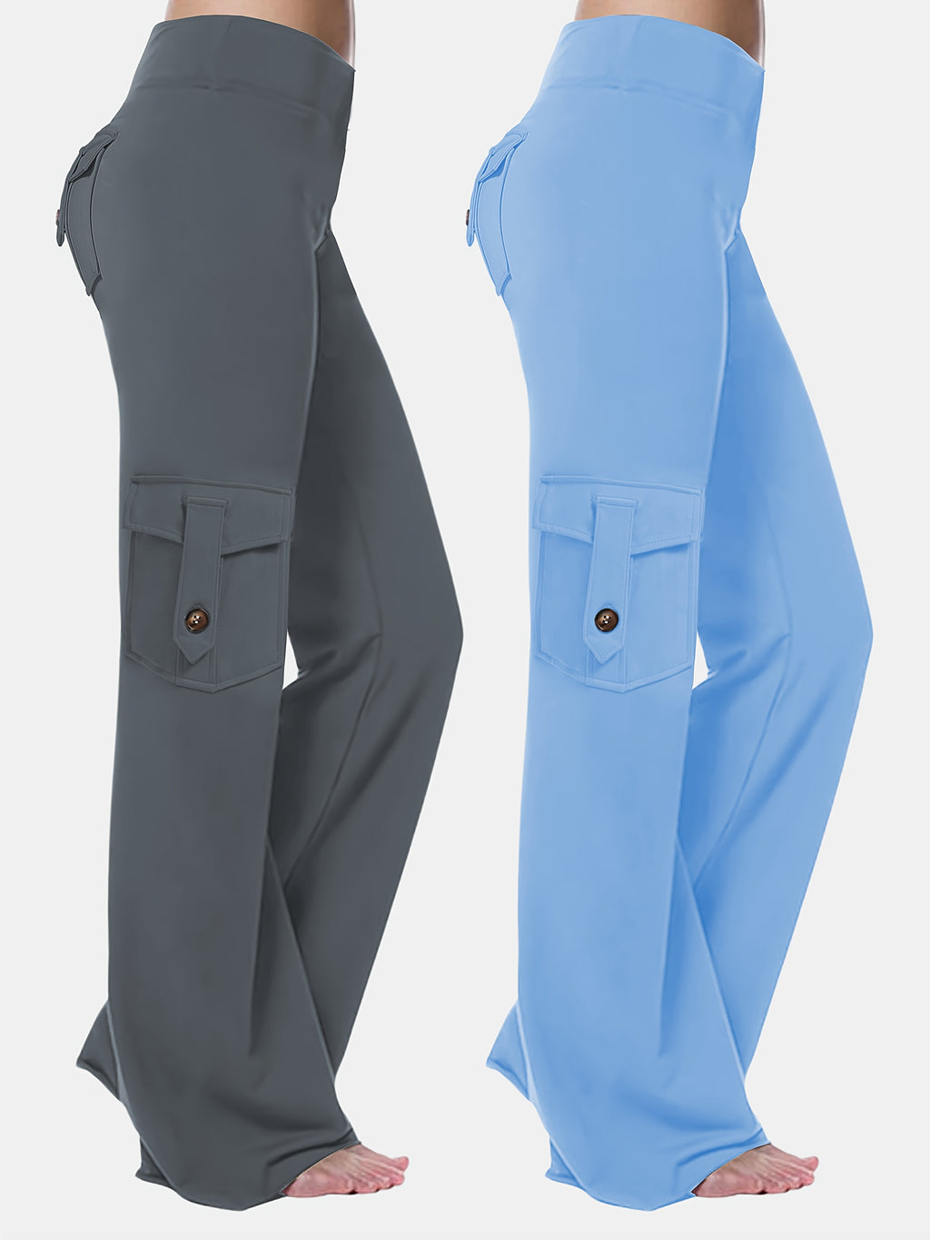 Pantalon de sport grande taille, lot de 2, poches cargo