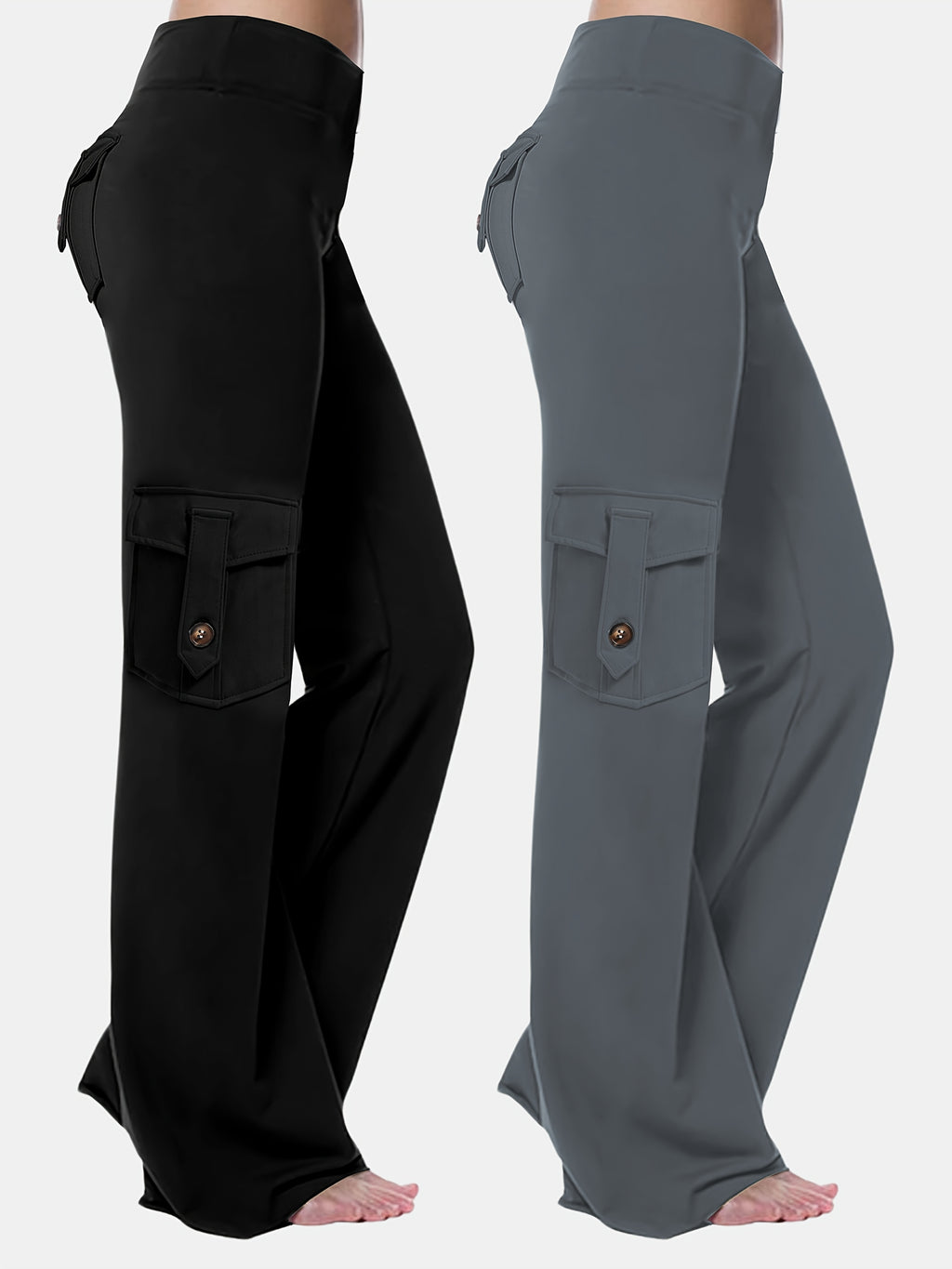 Pantalon de sport grande taille, lot de 2, poches cargo