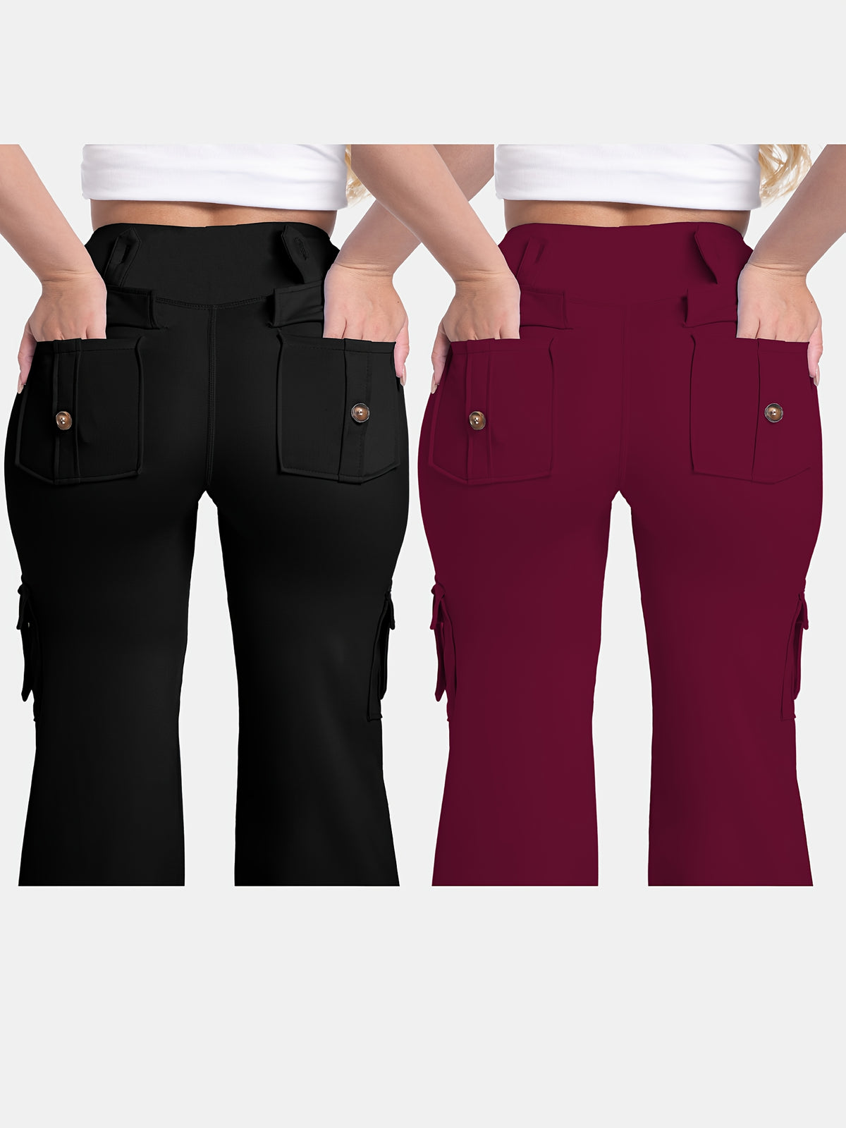 Pantalon de sport grande taille, lot de 2, poches cargo