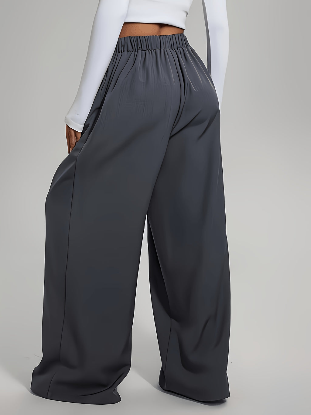 Pantalon tailleur grande taille — Coupe large, taille mi-haute