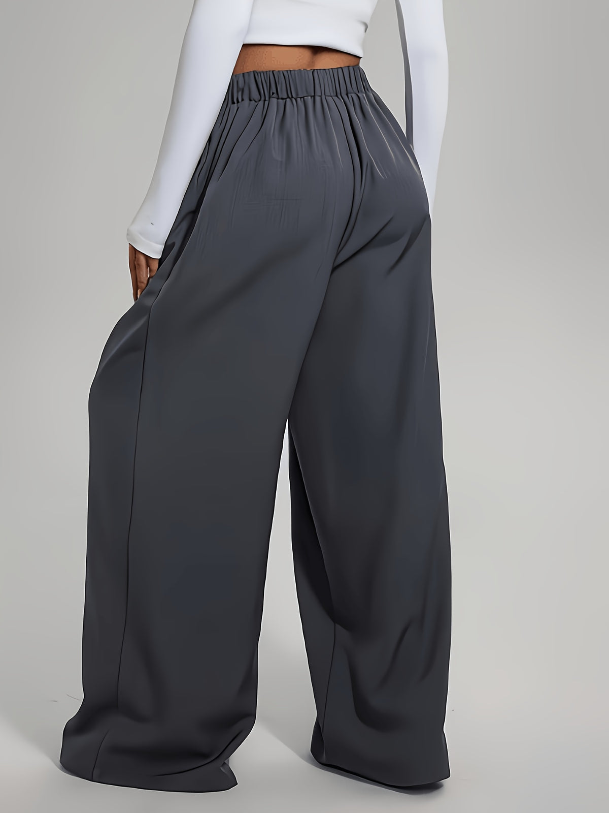 Pantalon tailleur grande taille — Coupe large, taille mi-haute