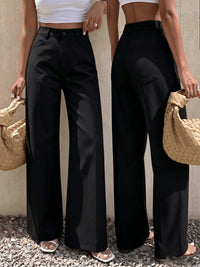 Pantalon tailleur grande taille — Noir mat et pli marqué