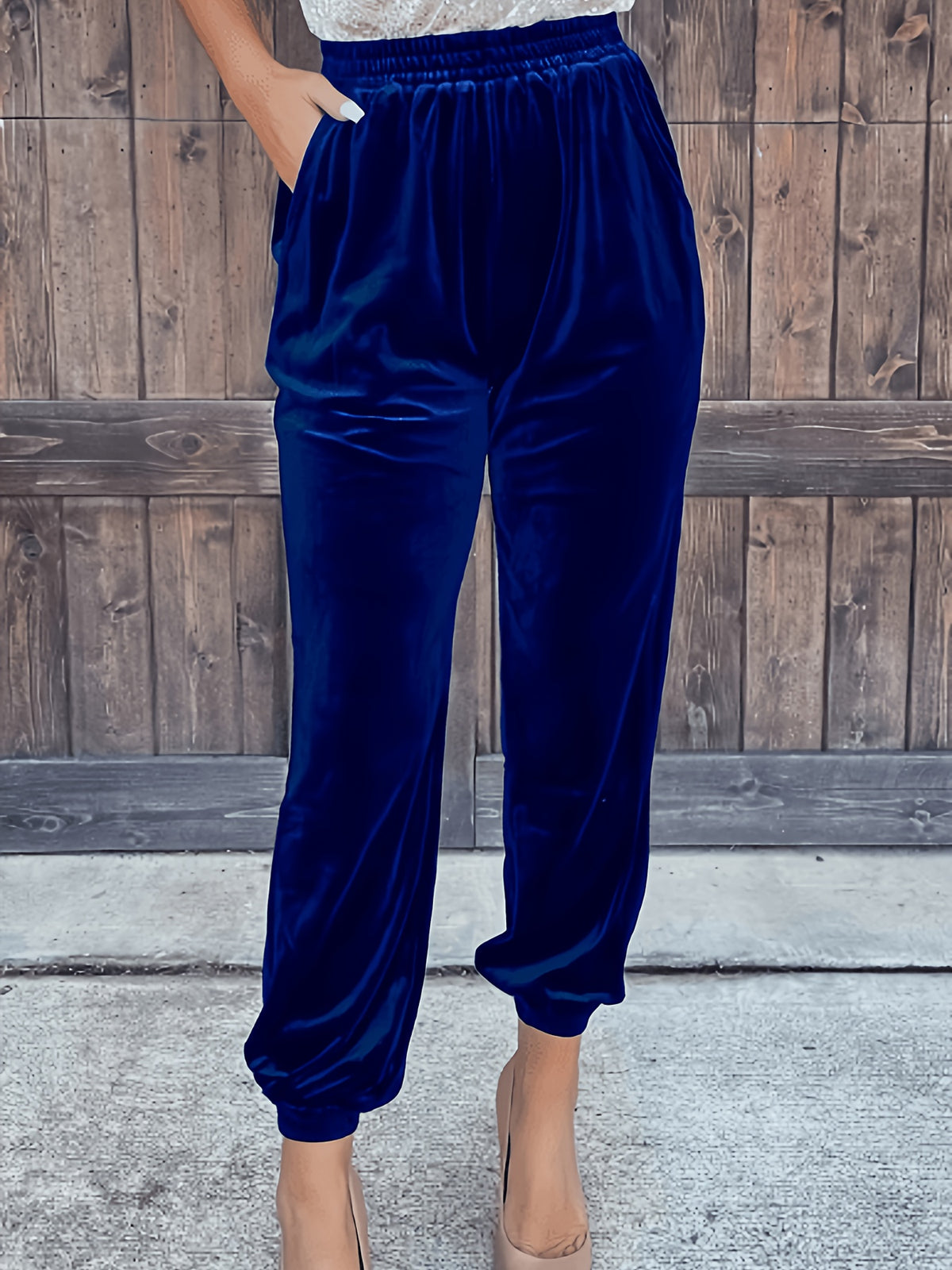 Pantalon en velours grande taille — Chevilles élastiquées