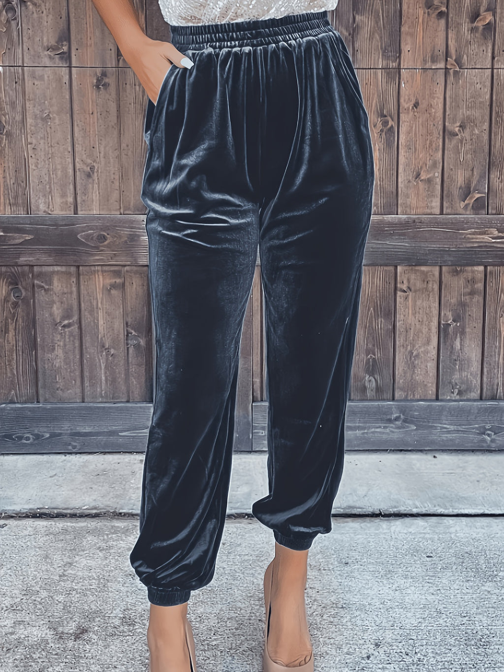 Pantalon en velours grande taille — Chevilles élastiquées