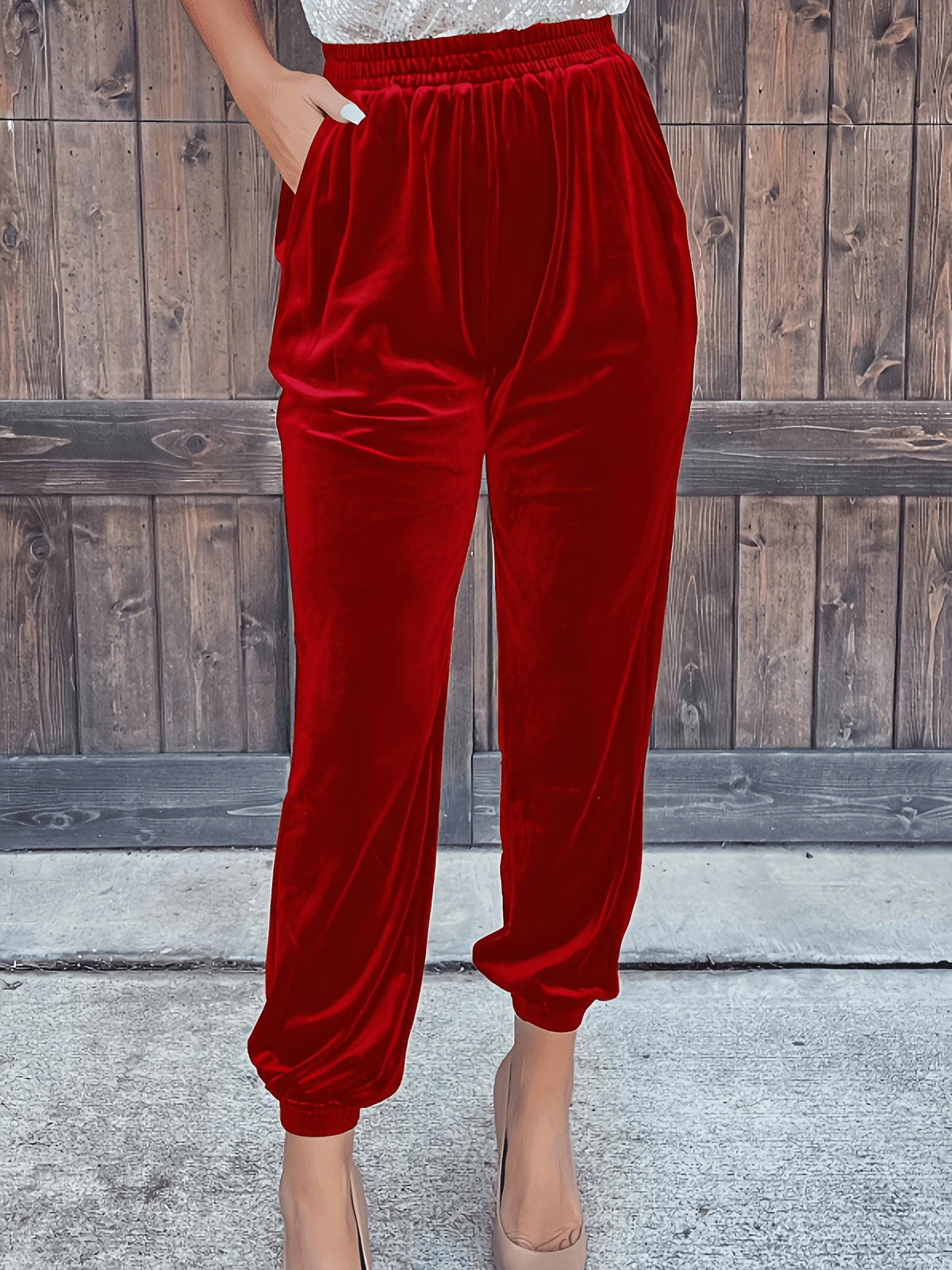 Pantalon en velours grande taille — Chevilles élastiquées