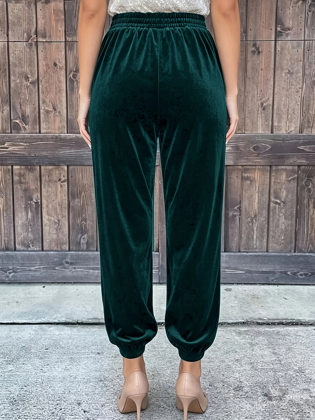 Pantalon en velours grande taille — Chevilles élastiquées