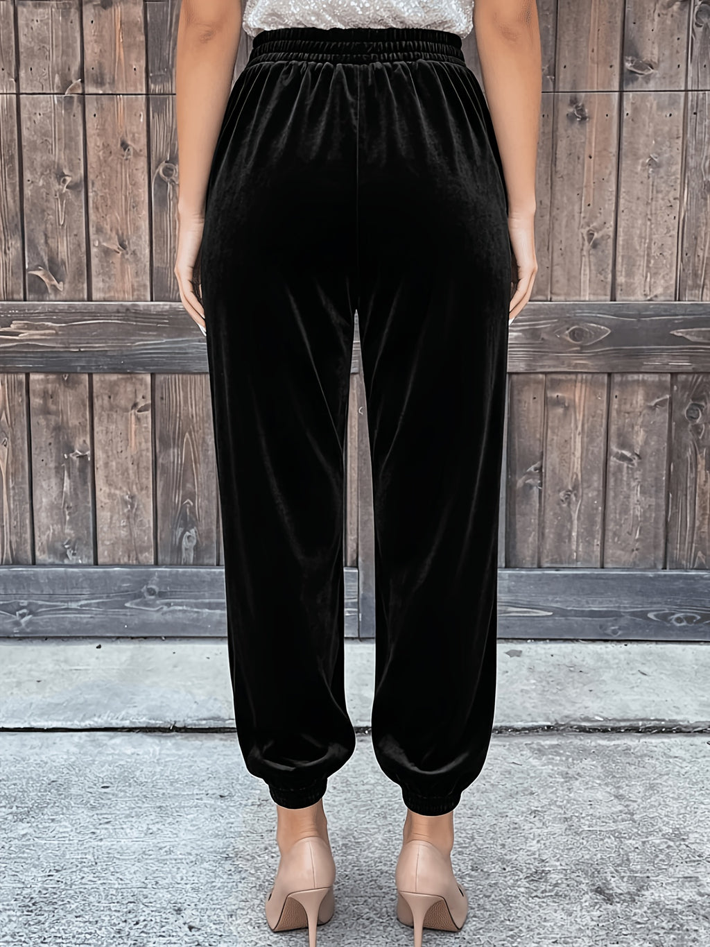 Pantalon en velours grande taille — Chevilles élastiquées