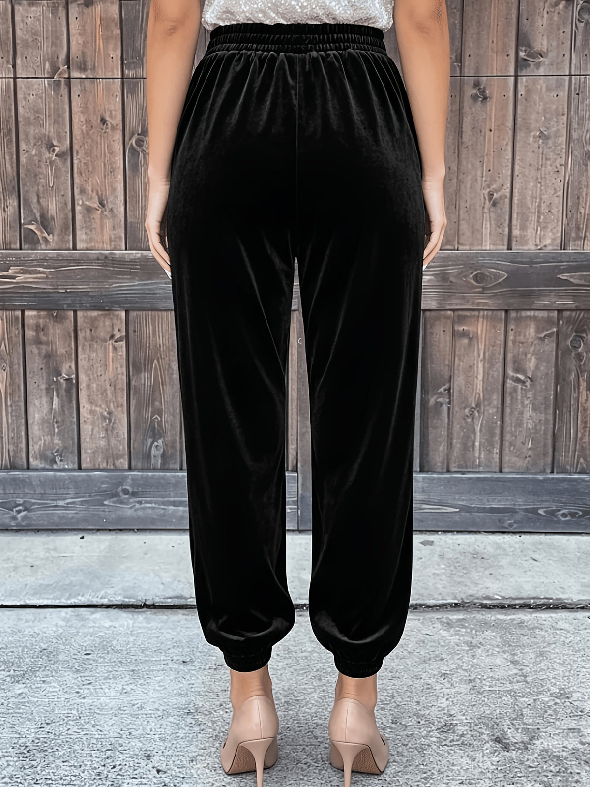 Pantalon en velours grande taille — Chevilles élastiquées