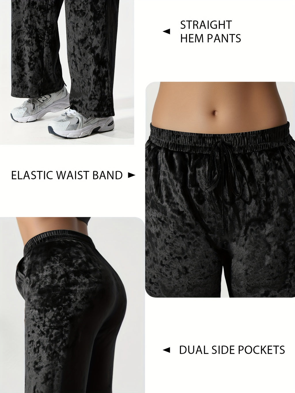 Pantalon en velours grande taille — Froissé, jambes larges